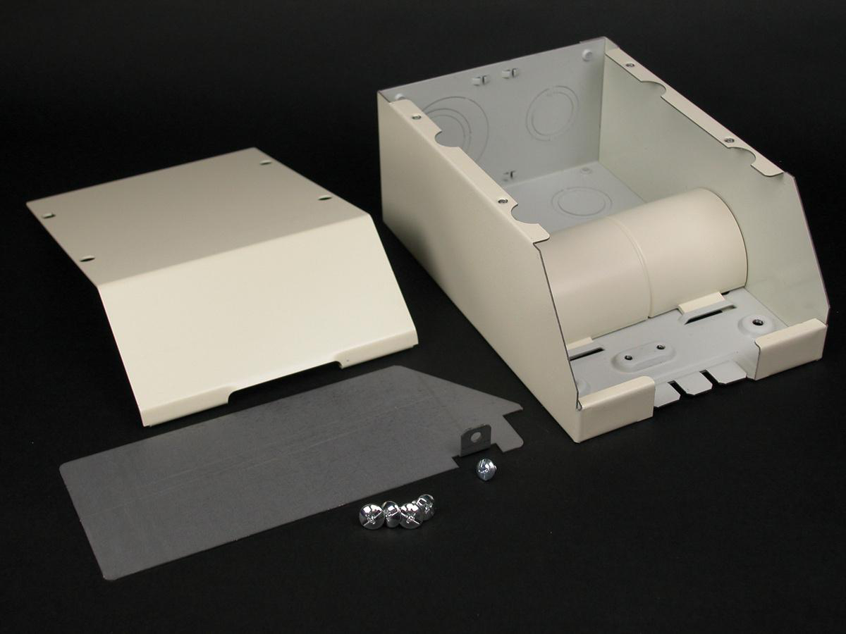 Product image for End fitting divided steel ivory 7-1/8x4-3/4x2-7/8"