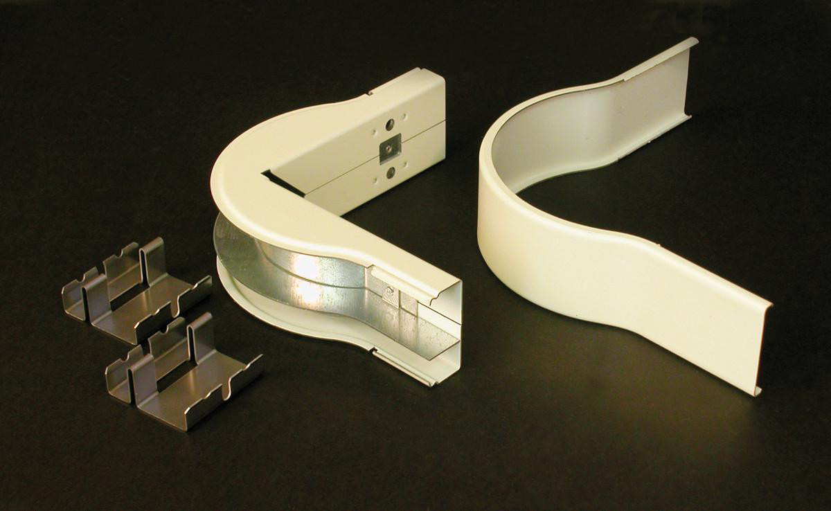 Product image for Elbow external divided radius 90.. steel ivory