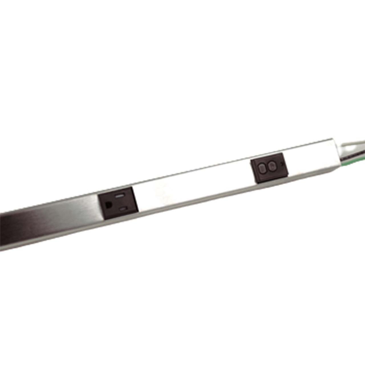 Product image for Plugmold 3 ft. Self Test GFCI 5-Outlet Power Strip, Stainless Steel