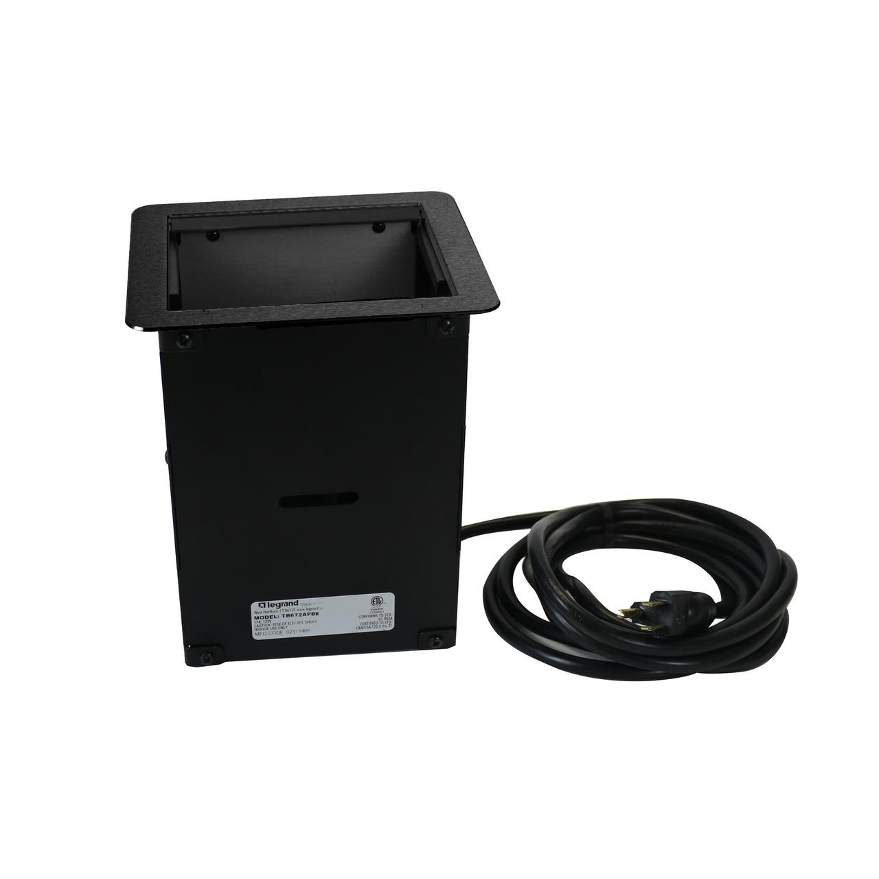 Product image for InteGreat™ A/V TABLE BOX WITH USB, CORD ENDED, BLACK