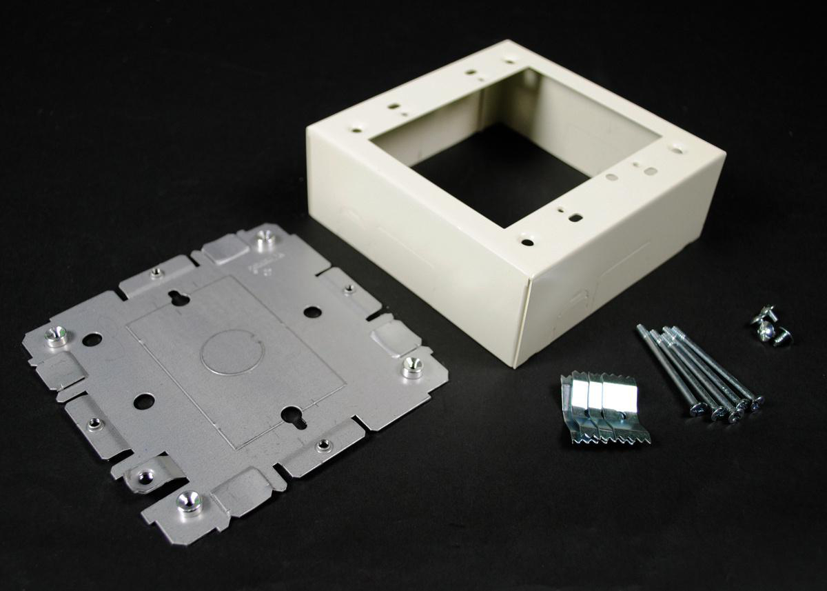 Product image for Box 2-gang device steel ivory 4-3/4x4-3/4x1-3/4"