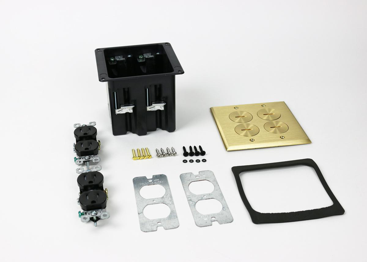 Product image for WMFB2DR2B Series Dual-Gang Floor Box Assembly