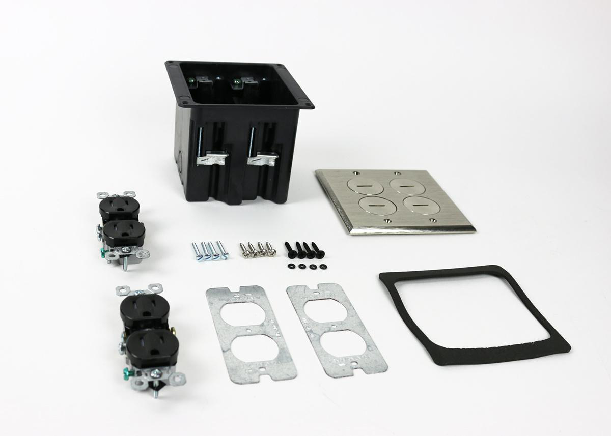 Product image for WMFB2DR2N Series Dual-Gang Floor Box Assembly