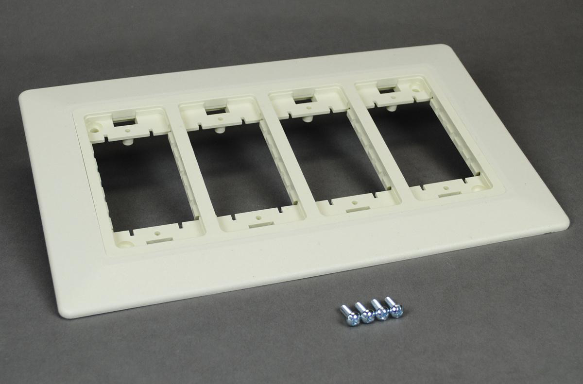 Product image for Bracket device mount/trim ring 4-gang white