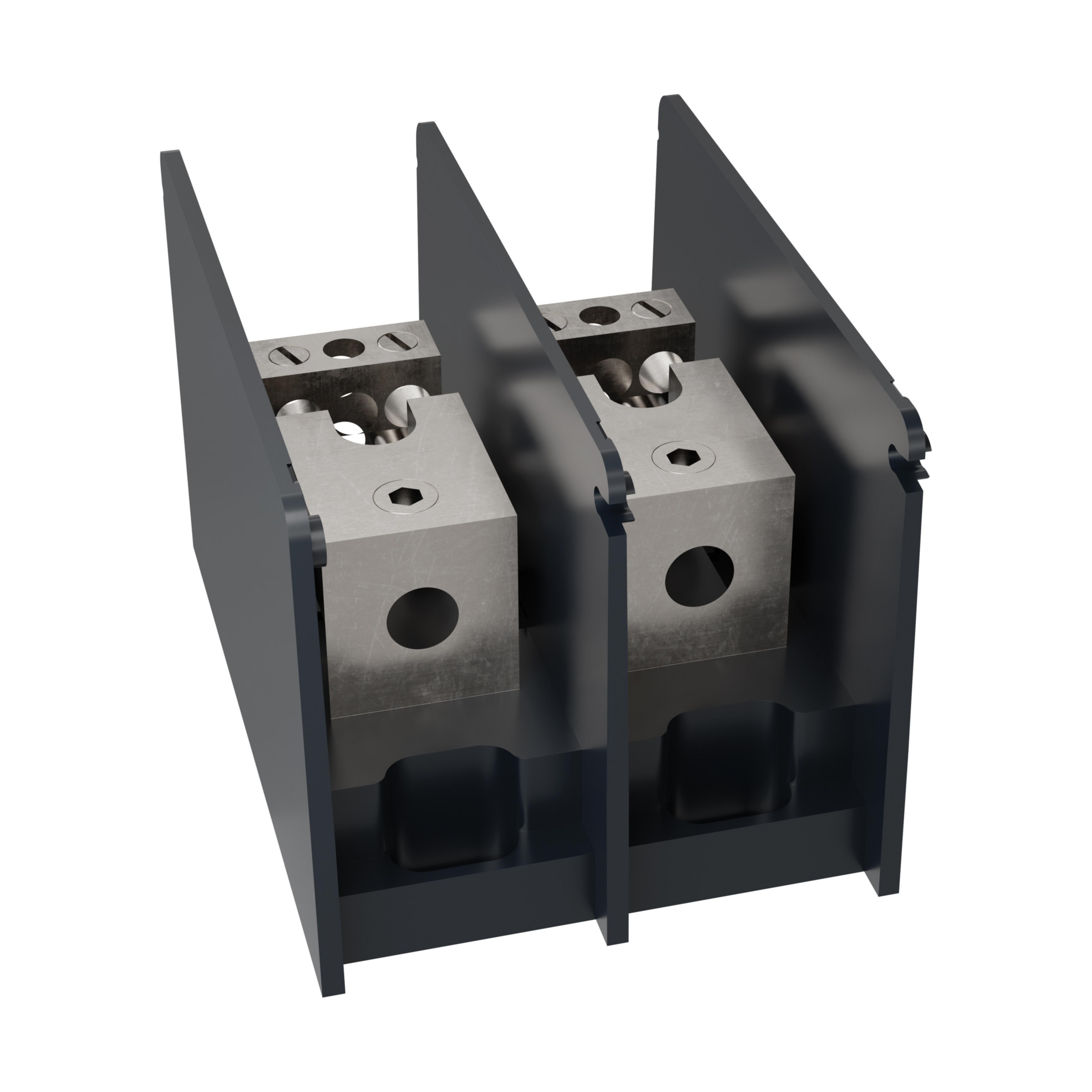 Product image for Open-Style PDB UL 1953 1000V 135A Tin-plated Aluminum - 175A 2-Pole 1 - 6 openings; 2/0-#14 --- #2-#14 Box to Box