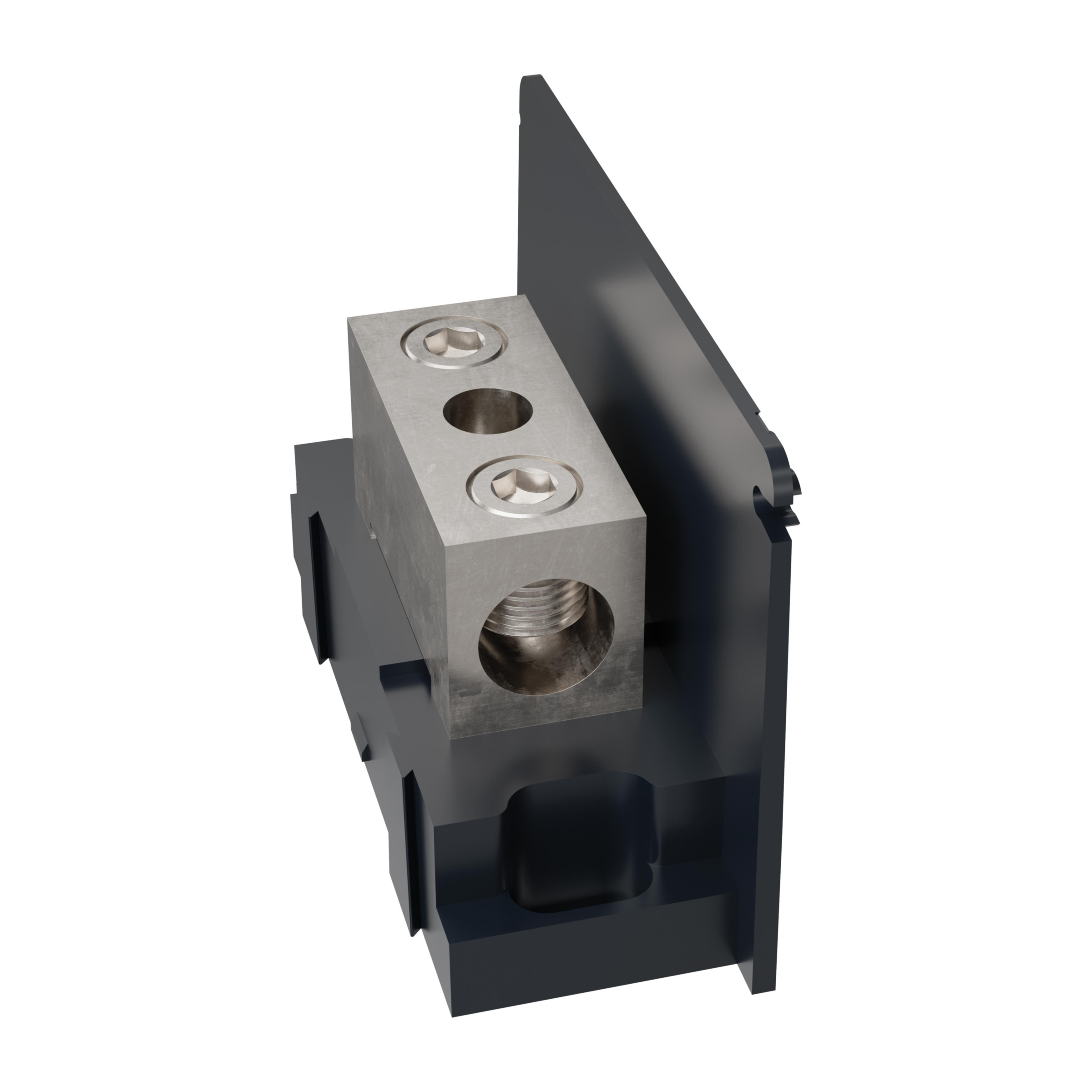 Product image for Open-Style PDB UL 1953 1000V 250A Tin-plated Aluminum - 310A Adder 1 - 1 openings; 350-#6 --- 350-#6 Box to Box