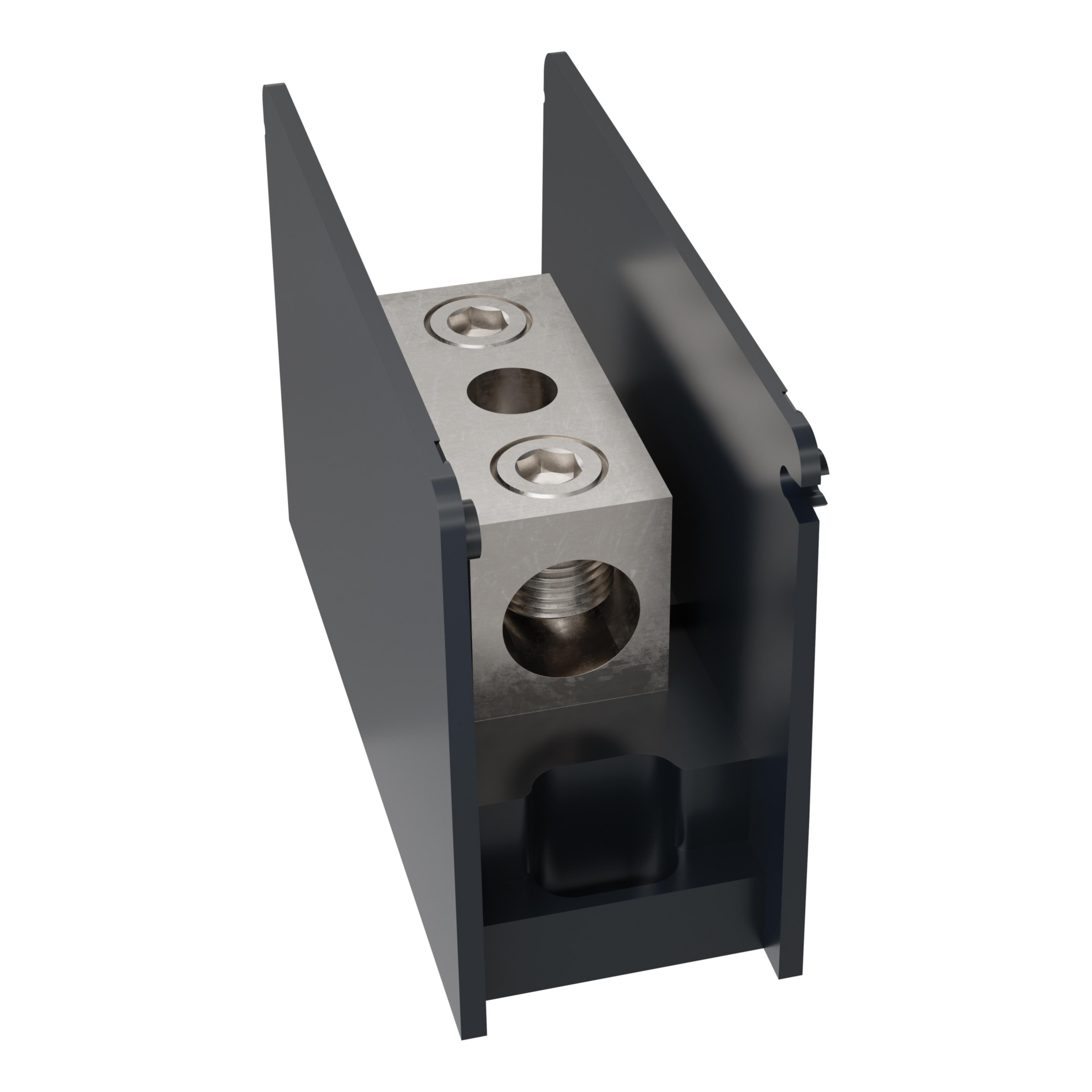 Product image for Open-Style PDB UL 1953 1000V 250A Tin-plated Aluminum - 310A 1-Pole 1 - 1 openings; 350-#6 --- 350-#6 Box to Box