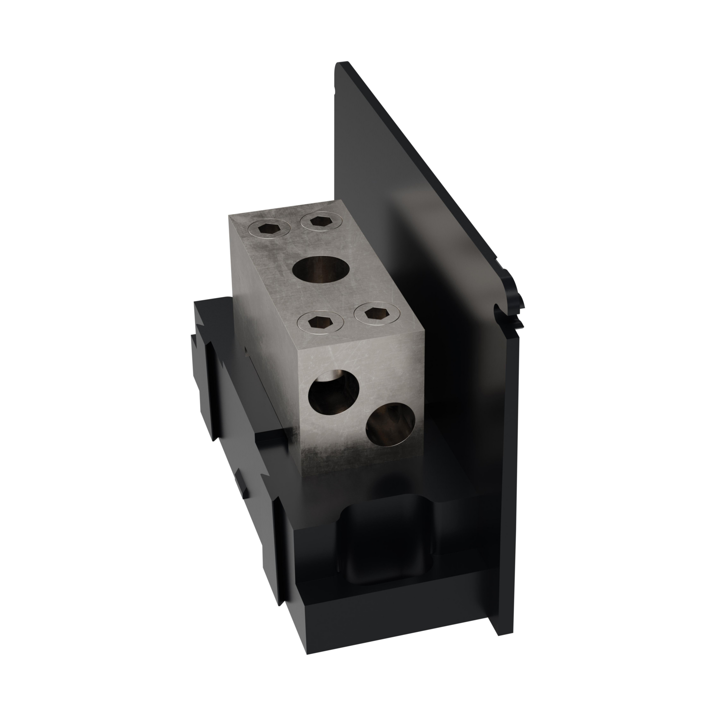 Product image for Open-Style PDB UL 1953 1000V 250A Tin-plated Aluminum - 310A Adder 1 - 2 openings; 350-#6 --- 2/0-#14 Box to Box