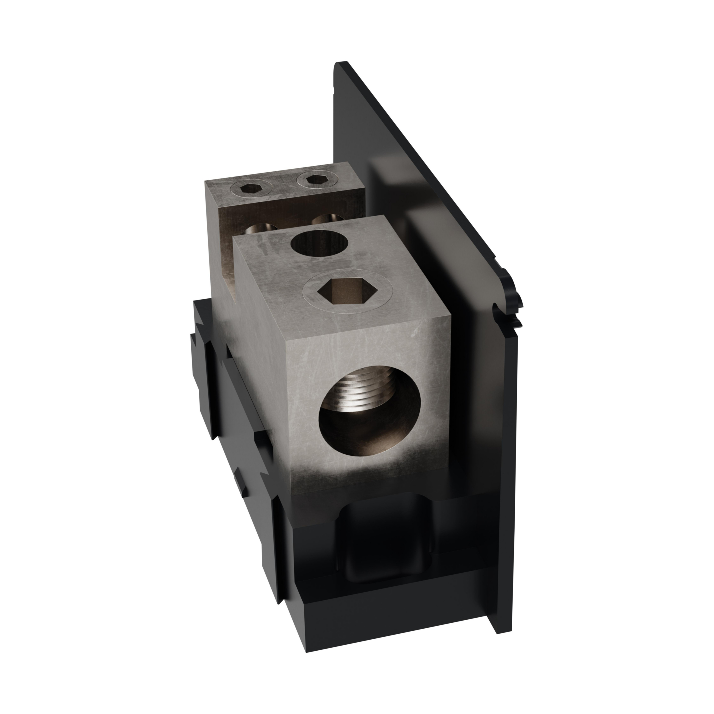 Product image for Open-Style PDB UL 1953 1000V 310A Tin-plated Aluminum - 380A Adder 1 - 4 openings; 500-#4 --- 2/0-#14 Box to Box