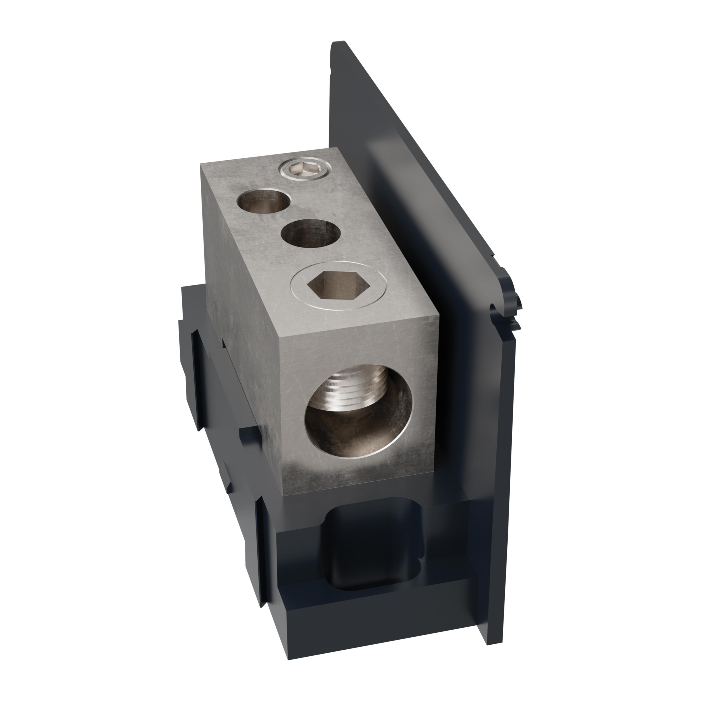 Product image for Open-Style PDB UL 1953 1000V 310A Tin-plated Aluminum - 380A Adder 1 - 2 openings; 500-#4 --- 4/0-#6 Box to Box