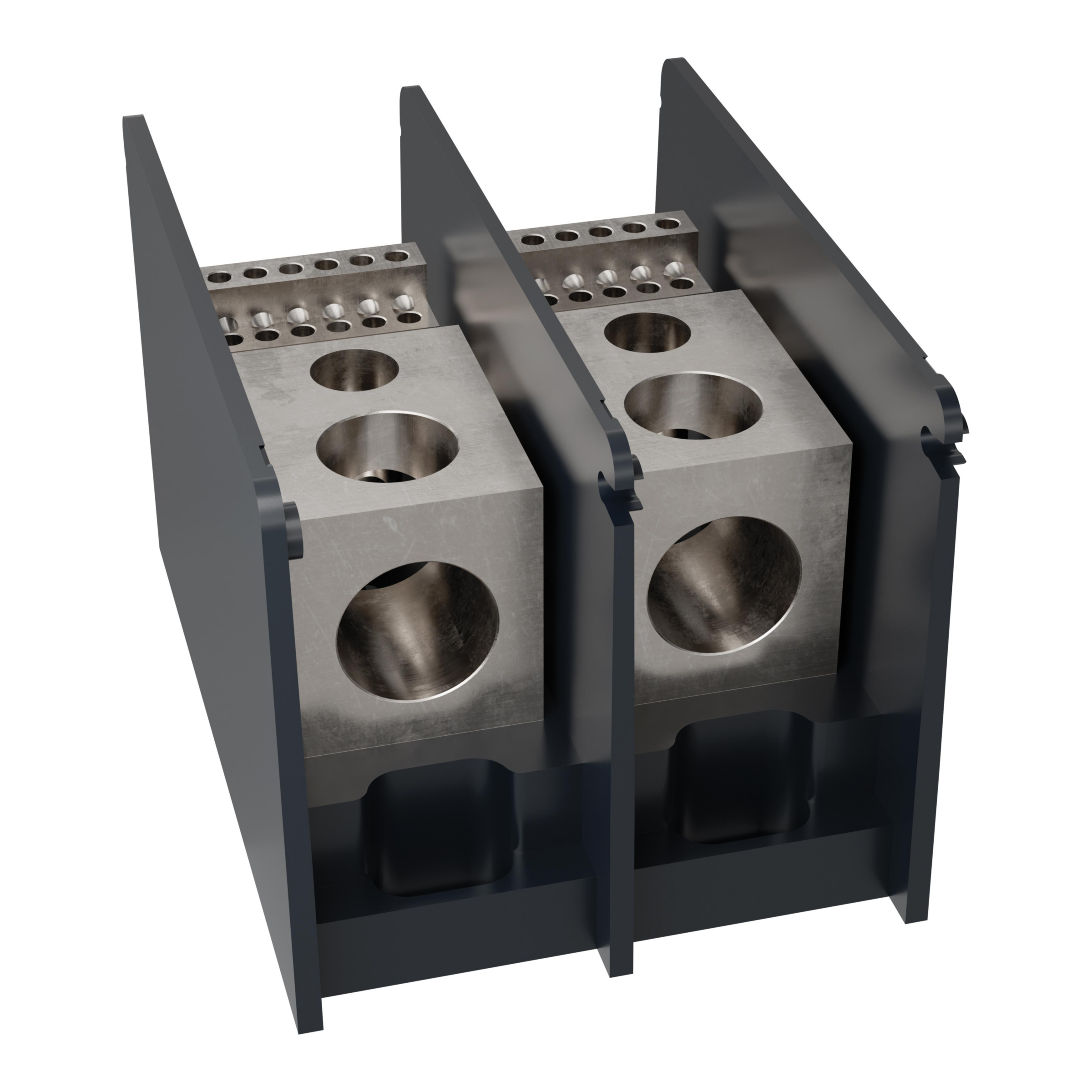 Product image for Open-Style PDB UL 1953 1000V 310A Tin-plated Aluminum - 380A 2-Pole 1 - 18 openings; 500-#4 --- #10-#14 Box to Box