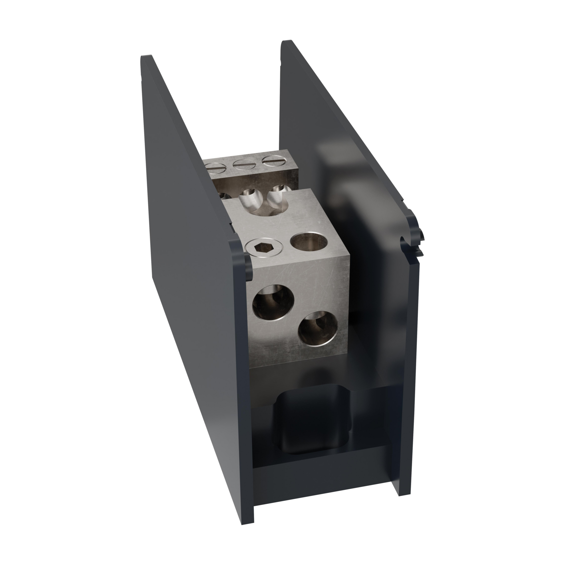 Product image for Open-Style PDB UL 1953 1000V 270A Tin-plated Aluminum - 350A 1-Pole 2 - 6 openings; 2/0-#14 --- #2-#14 Box to Box