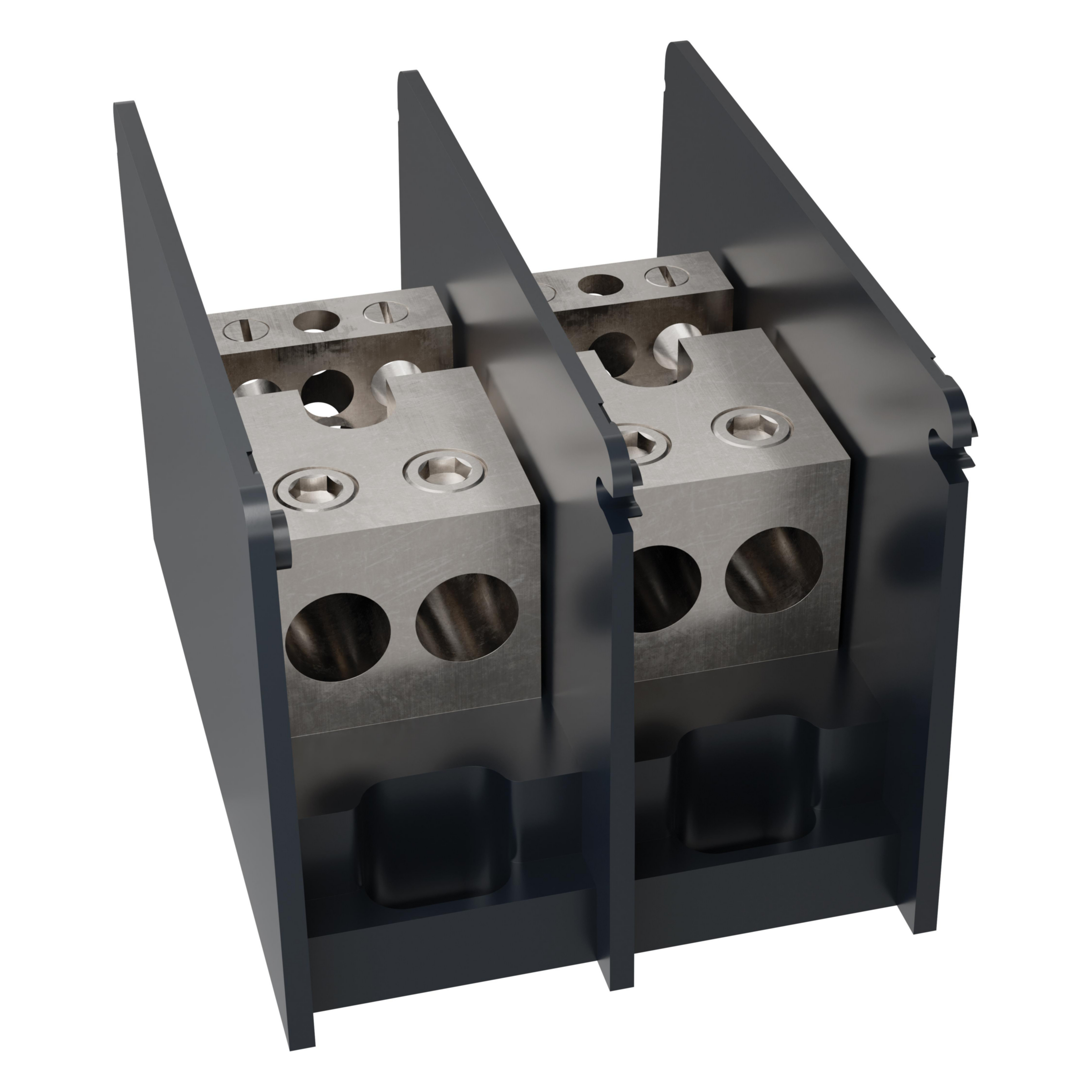Product image for Open-Style PDB UL 1953 1000V 360A Tin-plated Aluminum - 460A 2-Pole 2 - 6 openings; 4/0-#6 --- #2-#14 Box to Box