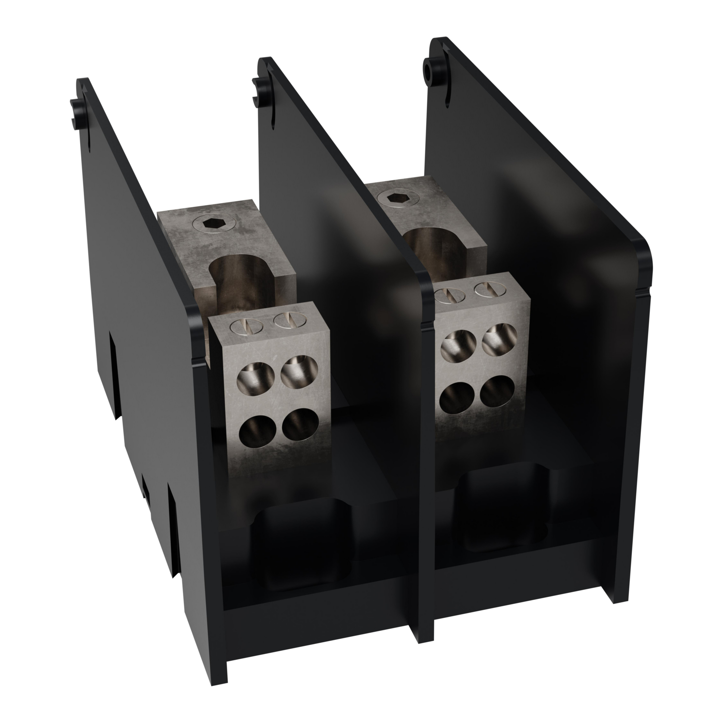 Product image for Open-Style PDB UL 1953 1000V 135A Tin-plated Aluminum - 175A 2-Pole 1 - 4 openings; 2/0-#14 --- #2-#14 Box to Box
