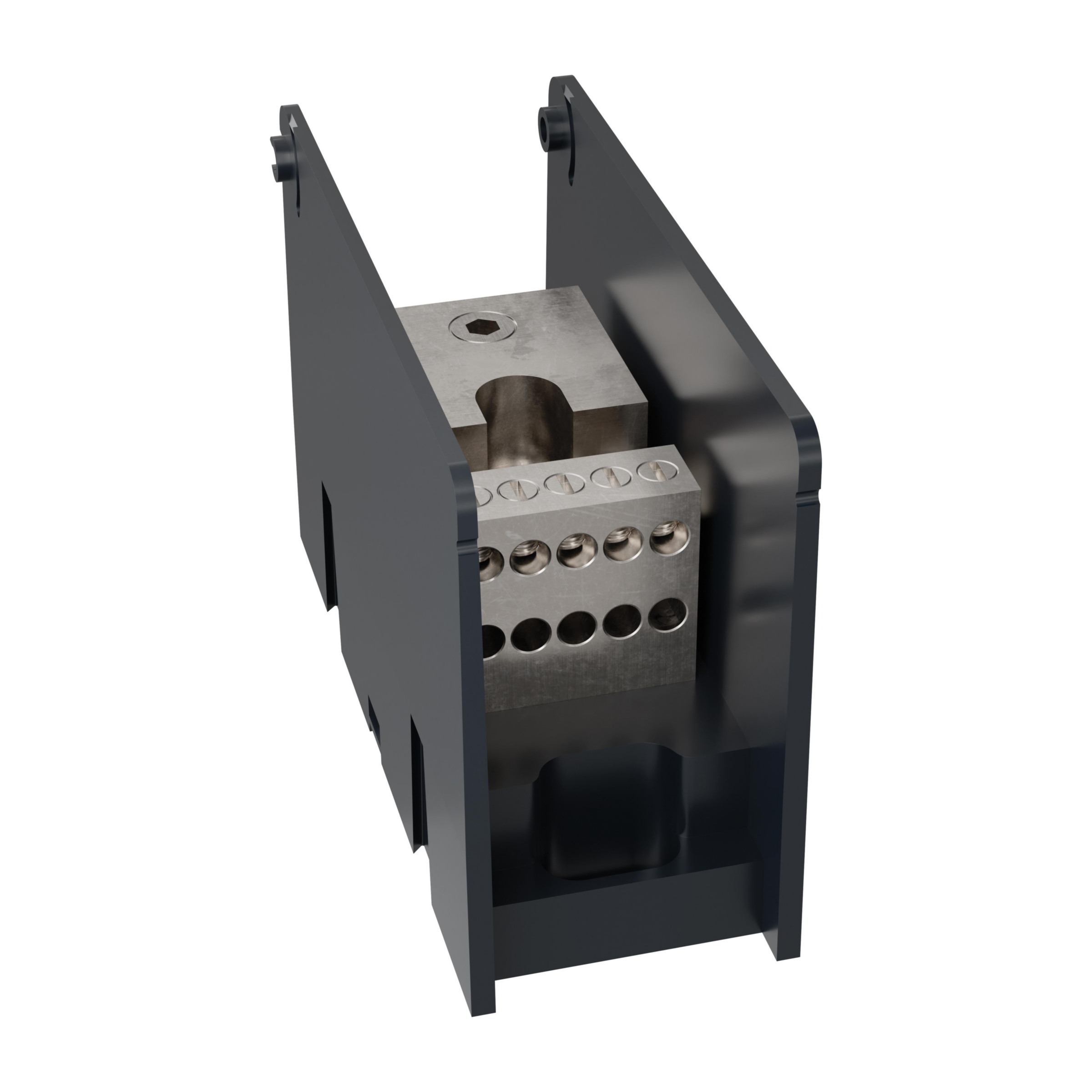 Product image for Open-Style PDB UL 1953 1000V 135A Tin-plated Aluminum - 175A 1-Pole 1 - 10 openings; 2/0-#14 --- #6-#14 Box to Box