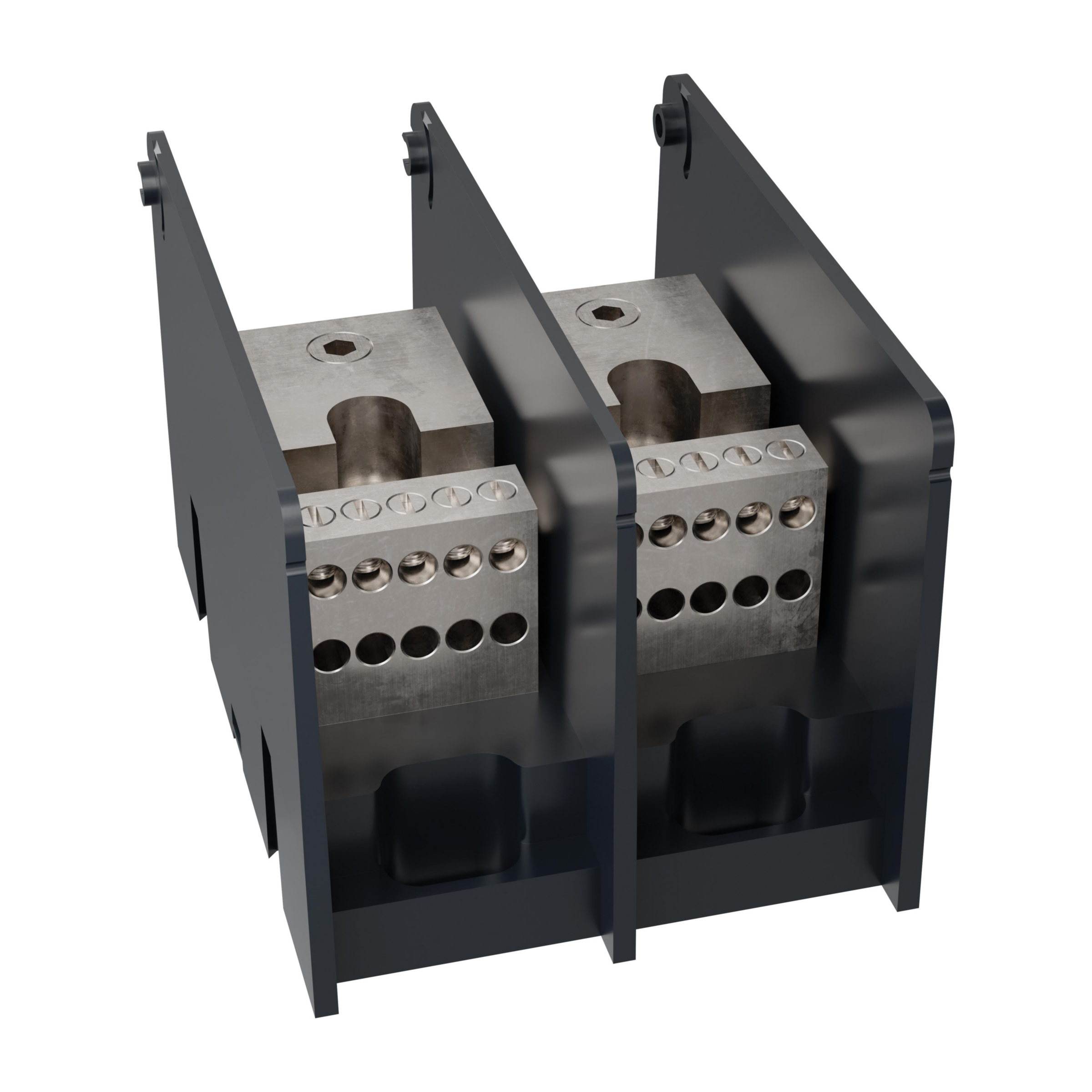 Product image for Open-Style PDB UL 1953 1000V 135A Tin-plated Aluminum - 175A 2-Pole 1 - 10 openings; 2/0-#14 --- #6-#14 Box to Box