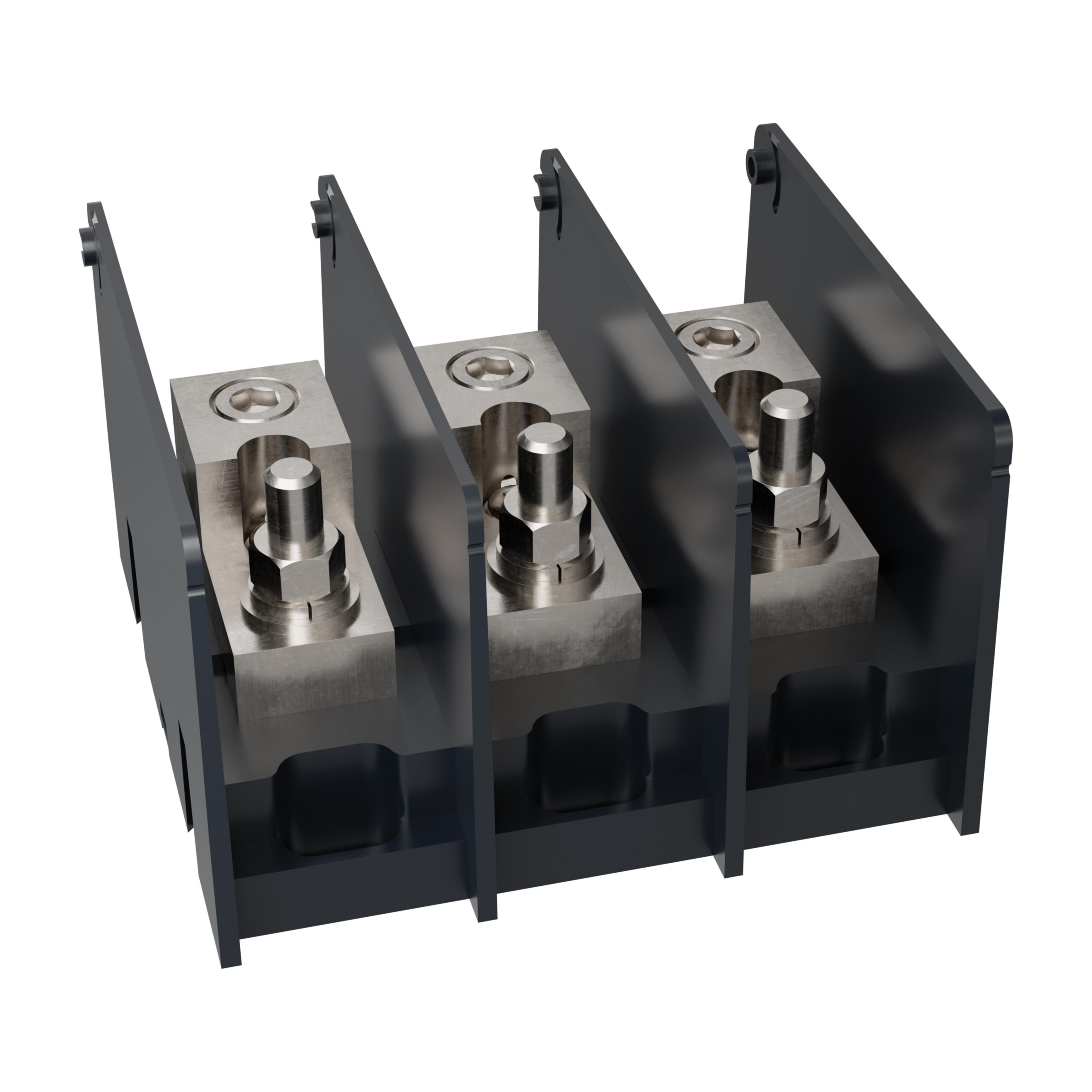 Product image for Open-Style PDB UL 1953 1000V 250A Tin-plated Aluminum - 310A 3-Pole 1 - 1 openings; 350-#6 --- 3/8-16 x 1 Box to Stud