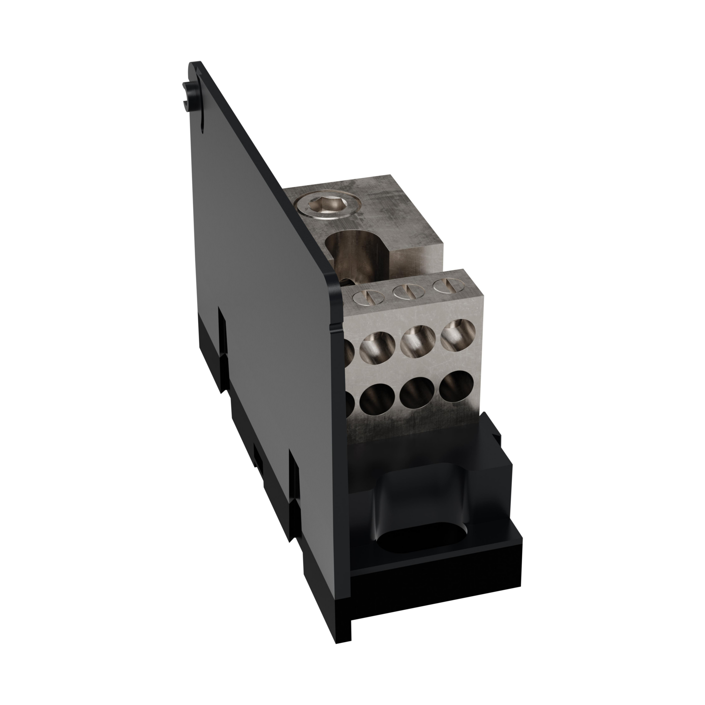 Product image for Open-Style PDB UL 1953 1000V 250A Tin-plated Aluminum - 310A Adder 1 - 8 openings; 350-#6 --- #2-#14 Box to Box