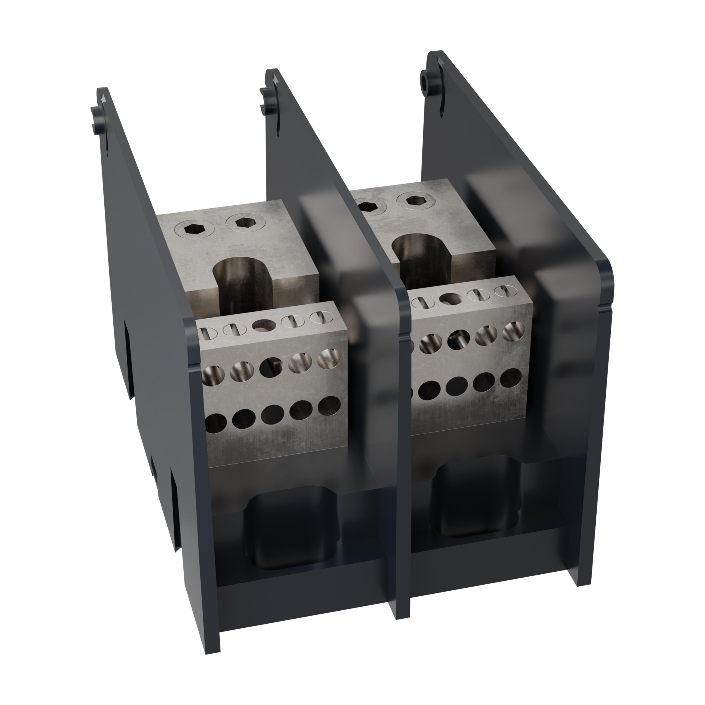 Product image for Open-Style PDB UL 1953 1000V 270A Tin-plated Aluminum - 350A 2-Pole 2 - 10 openings; 2/0-#14 --- #6-#14 Box to Box