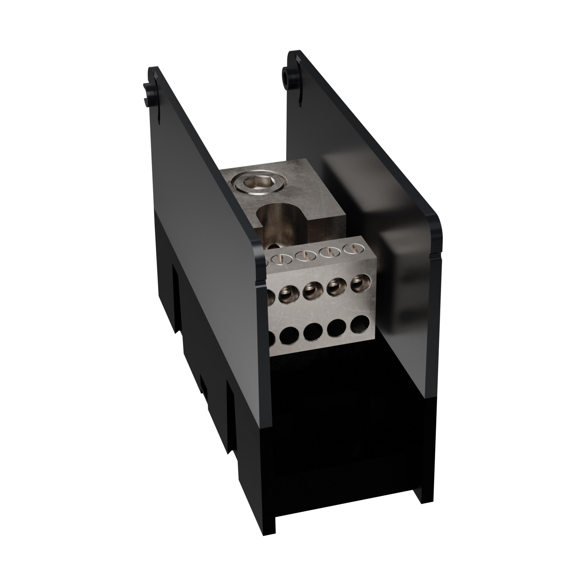 Product image for Open-Style PDB UL 1953 1000V 250A Tin-plated Aluminum - 310A 1-Pole 1 - 10 openings; 350-#6 --- #6-#14 Box to Box