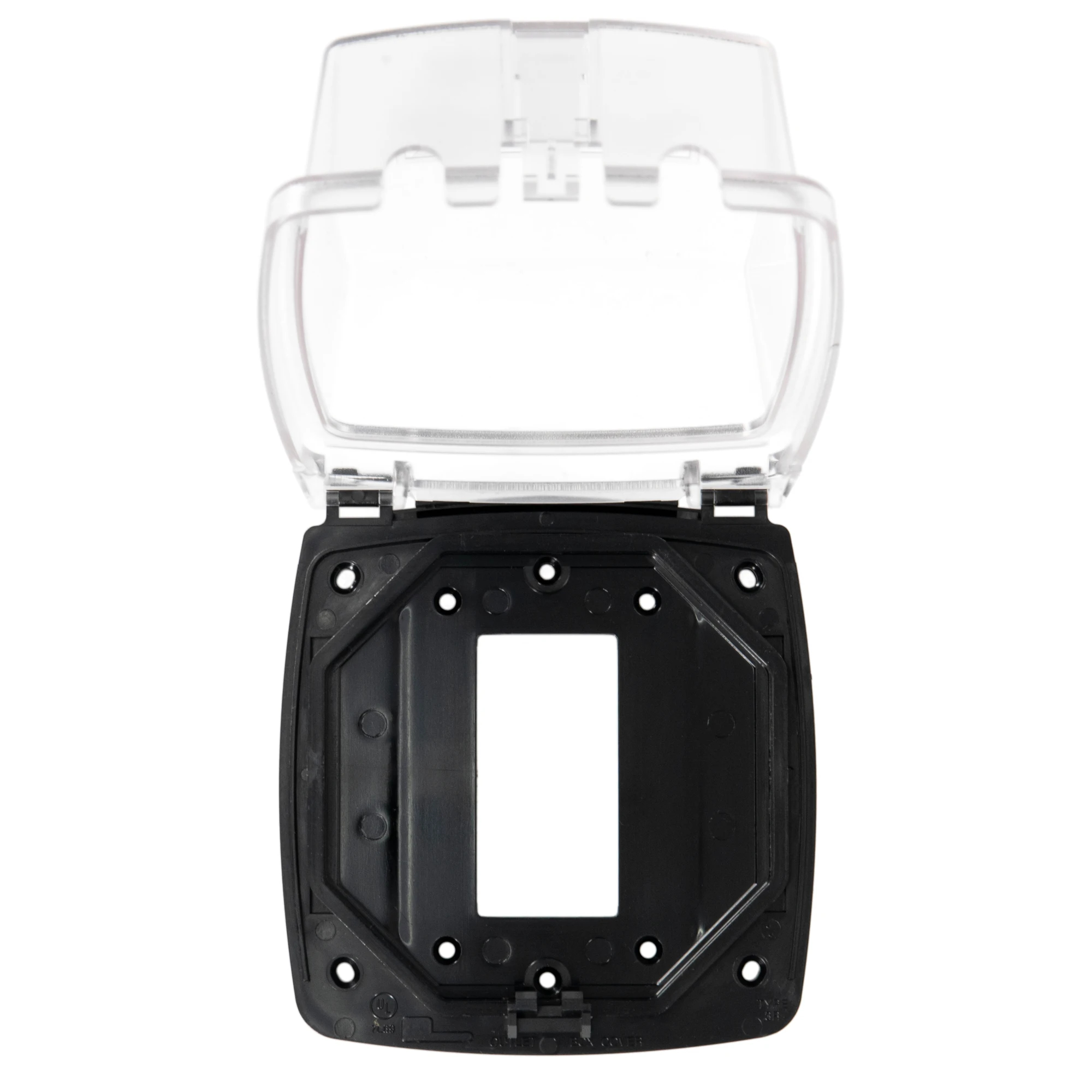 Product image for Cover weather proof 2 gang vertical clr 2-1/4in