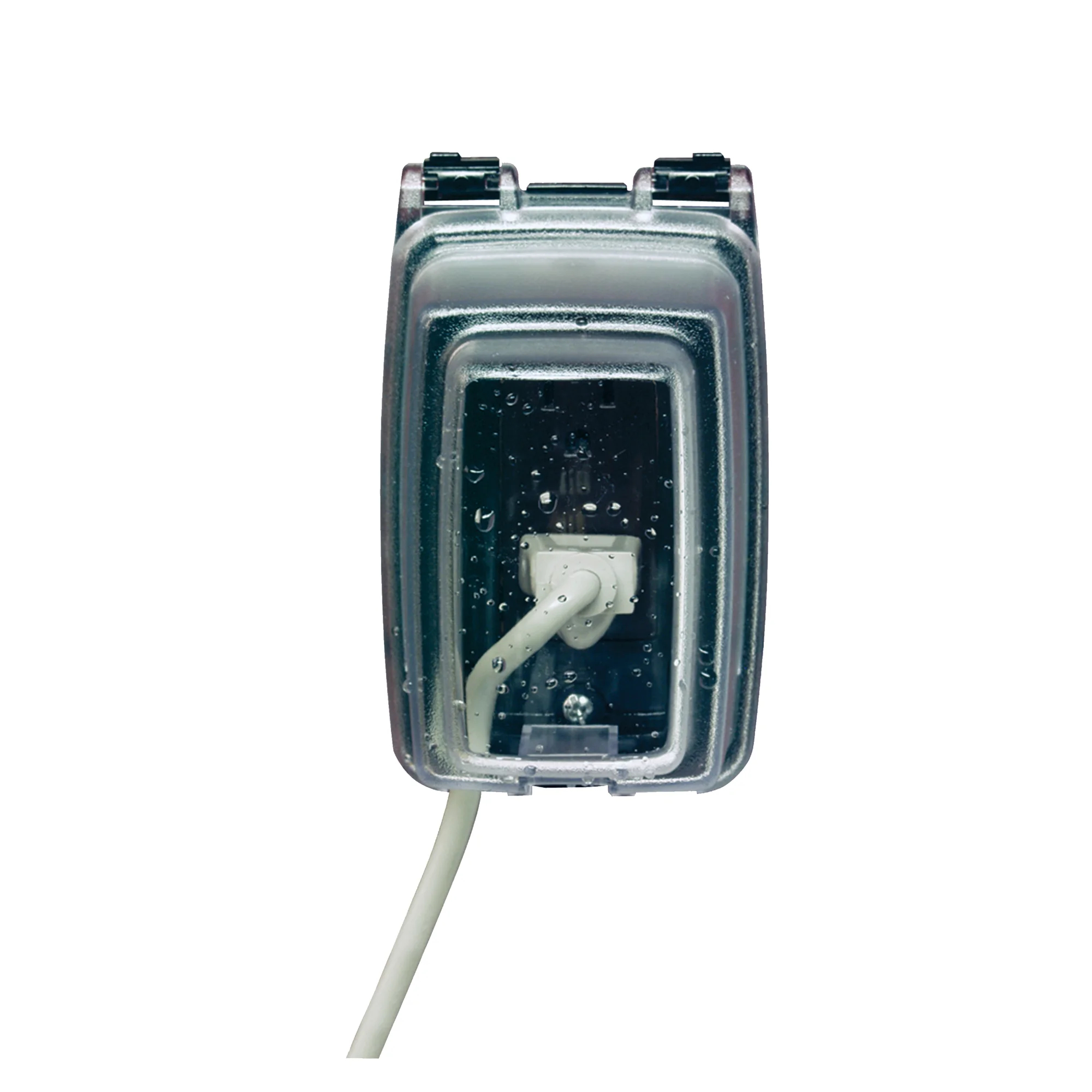 Product image for PLASTIC IN-USE WEATHERPROOF COVER, SINGLE-GANG, VRT, 3.125" CLEAR