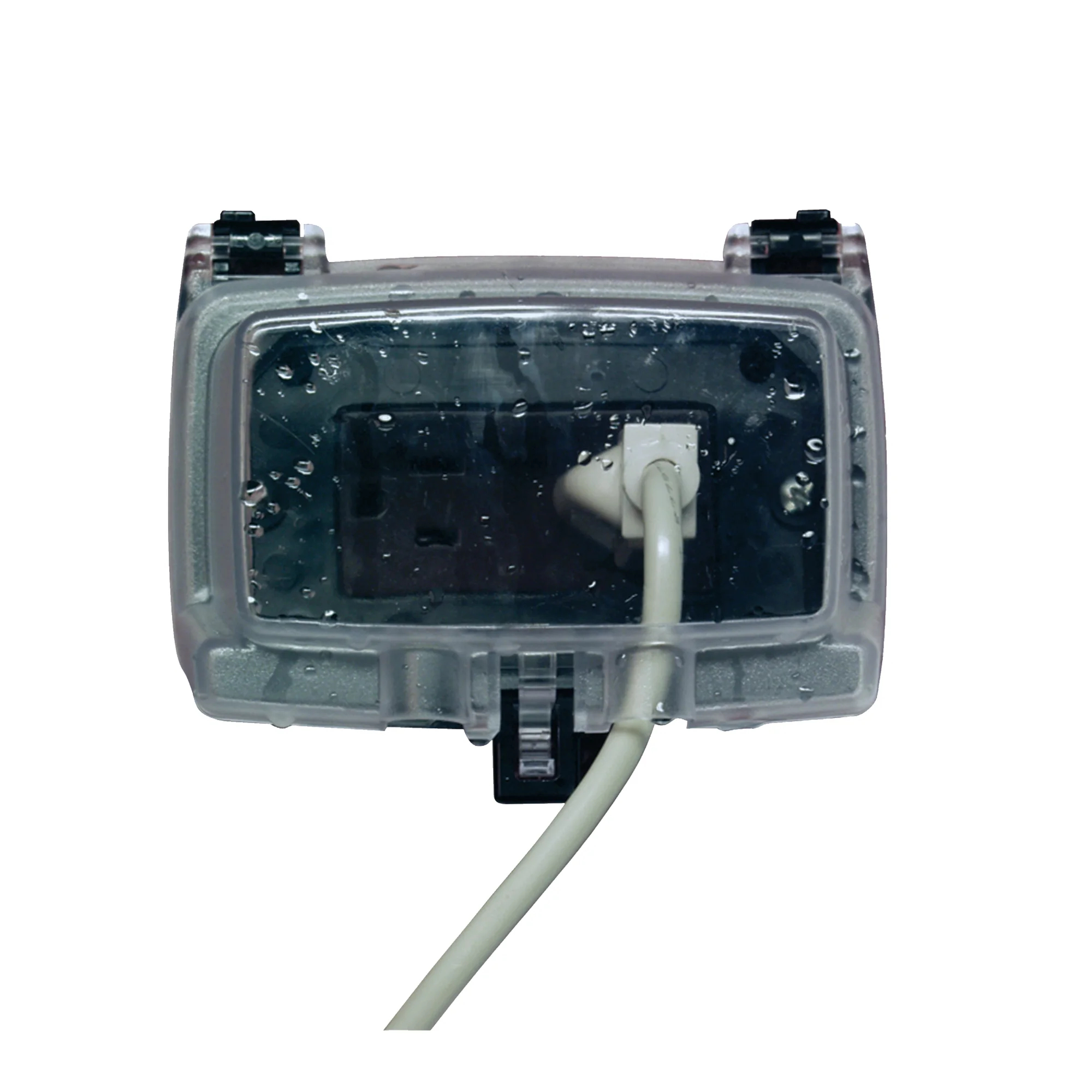 Product image for PLASTIC IN-USE WEATHERPROOF COVER, SINGLE-GANG, HRZ, 2.25" CLEAR