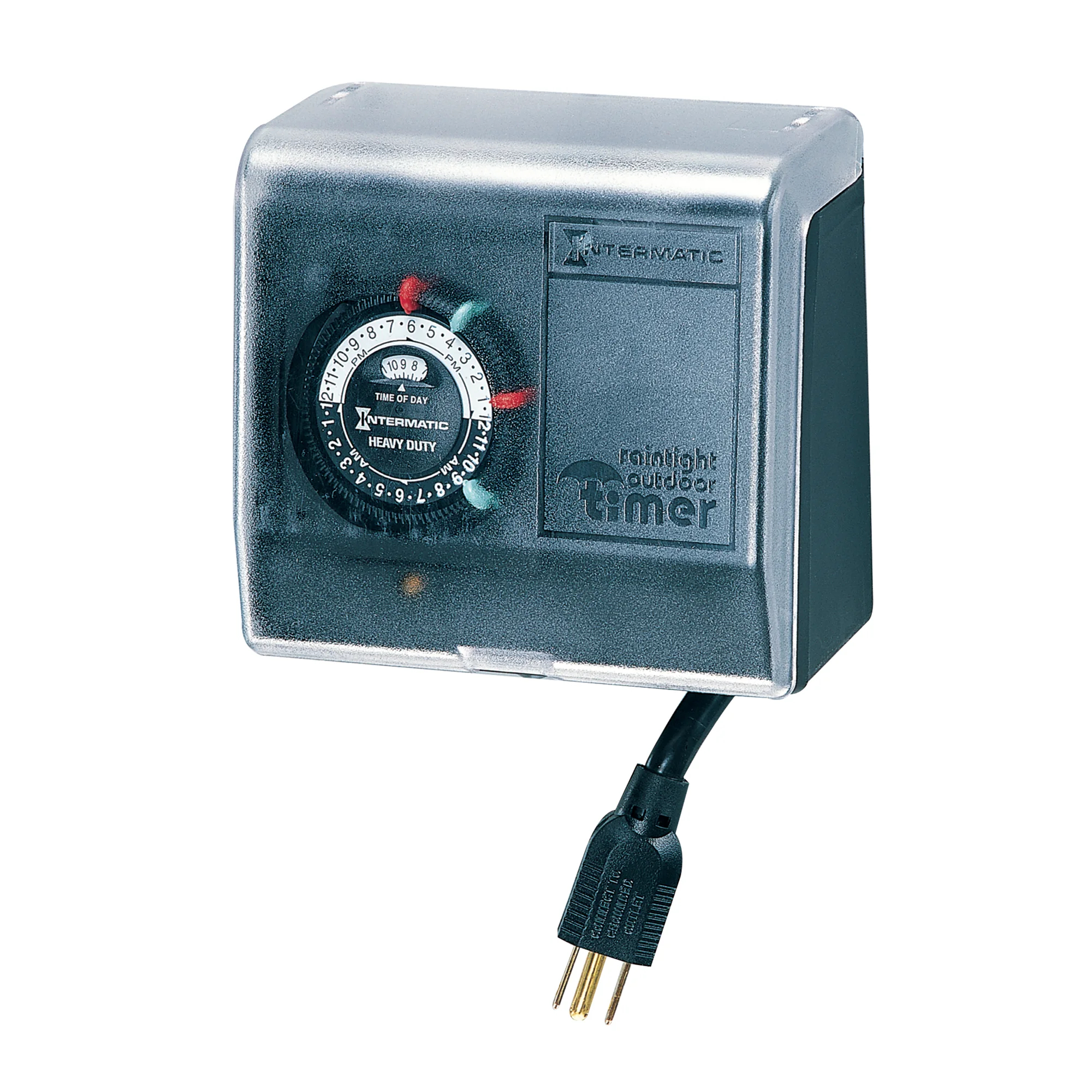 Product image for OUTDOOR MECHANICAL PLUG-IN TIMER WITH BUILT-IN ENCLOSURE.