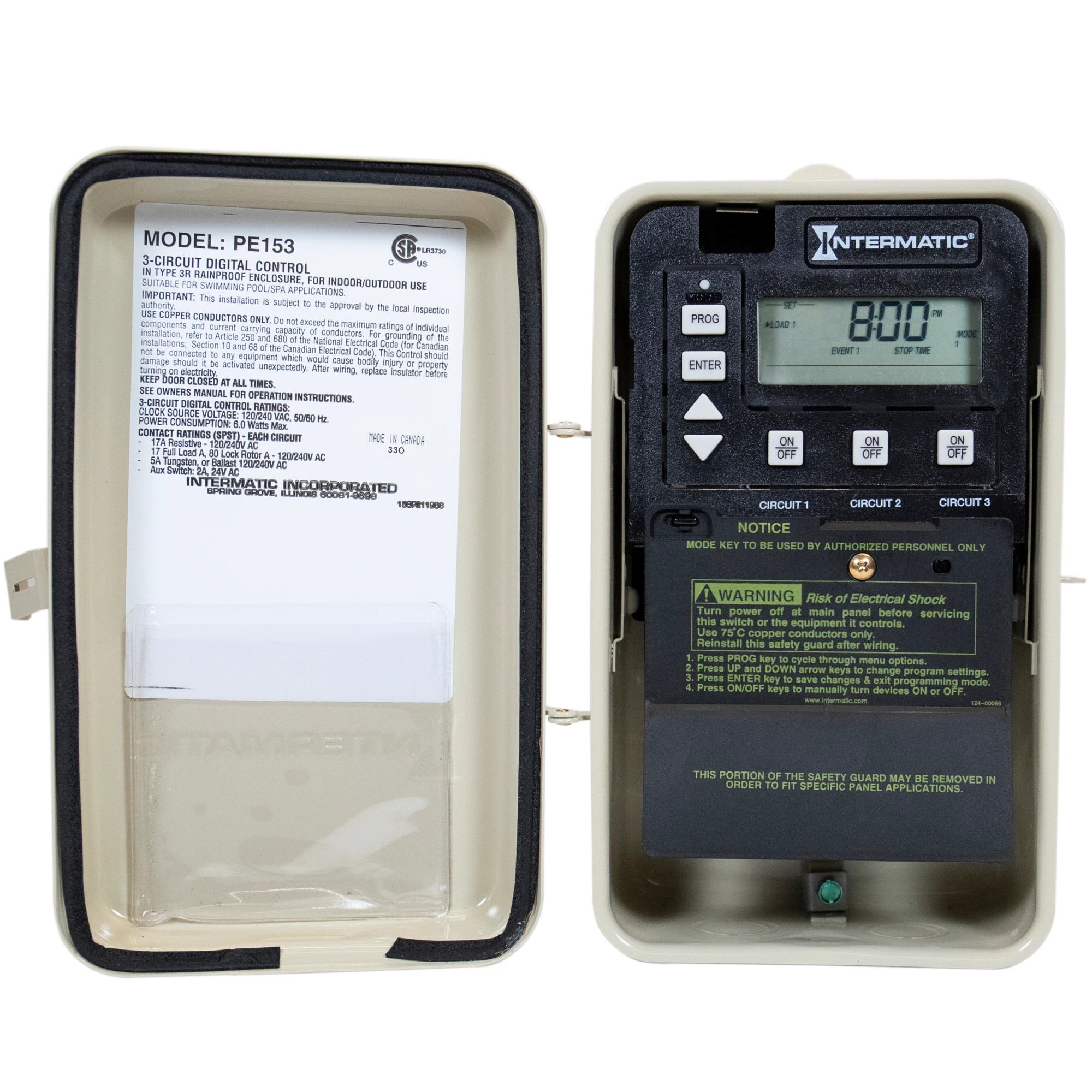 Product image for Clock digital 3-SPST 120/240V metal enclosure