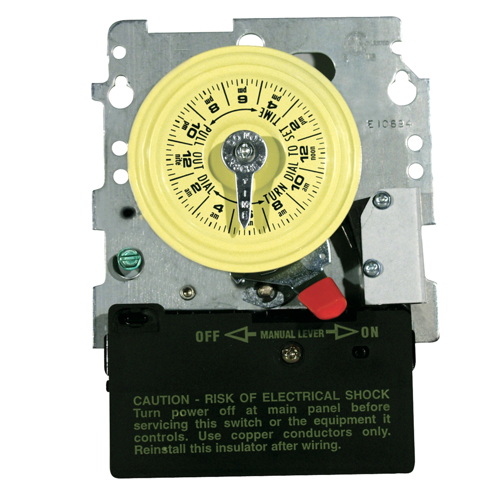Product image for 24-HOUR 208-277V MECHANICAL TIME SWITCH, DPST, POOL HEATER PROTECTION, MECHANISM ONLY