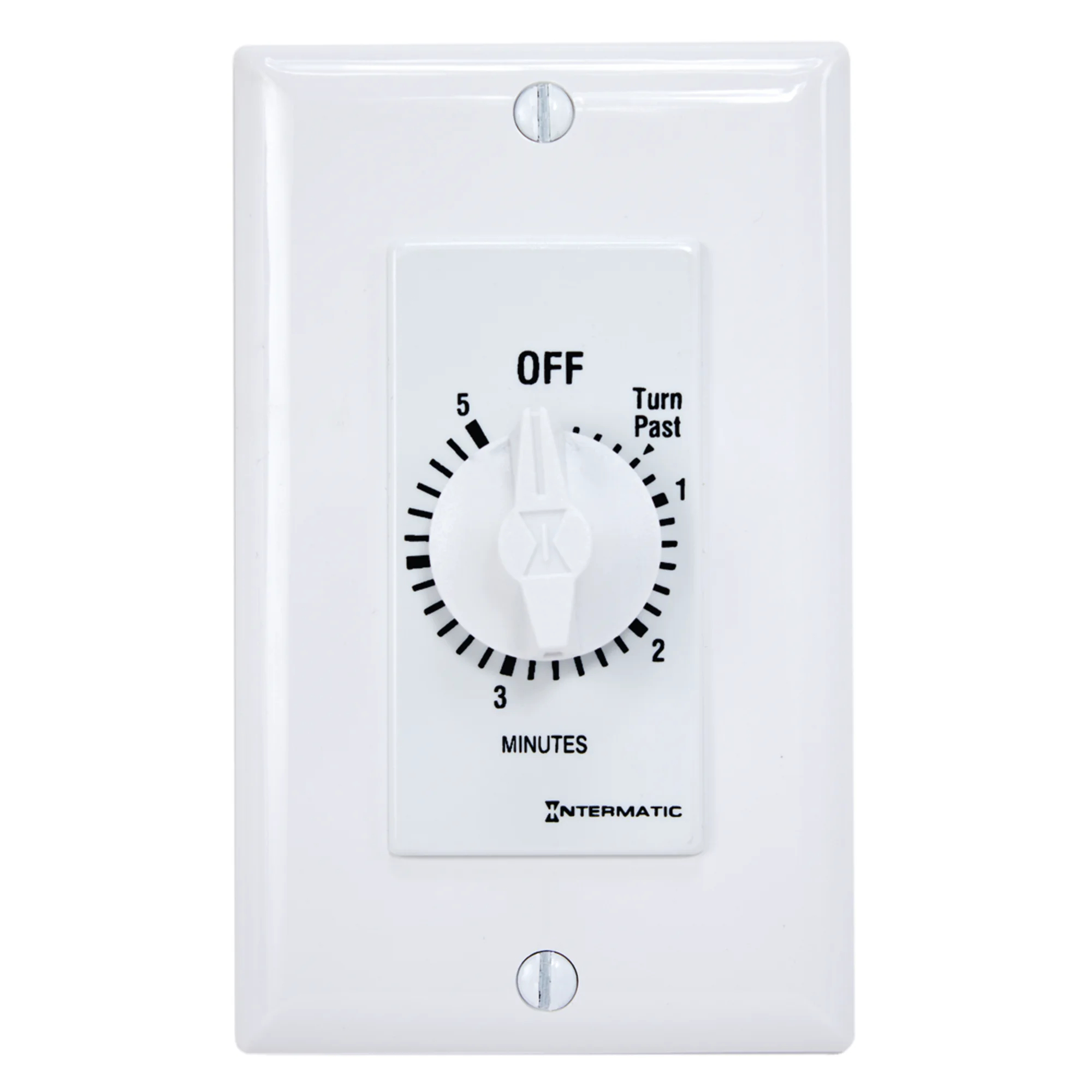Product image for SPRING WOUND COUNTDOWN TIMER, DECORATOR STYLE, 125-277 VAC, 50/60 HZ, SPST, 5 MINUTE MAX, WITHOUT HOLD, WHITE