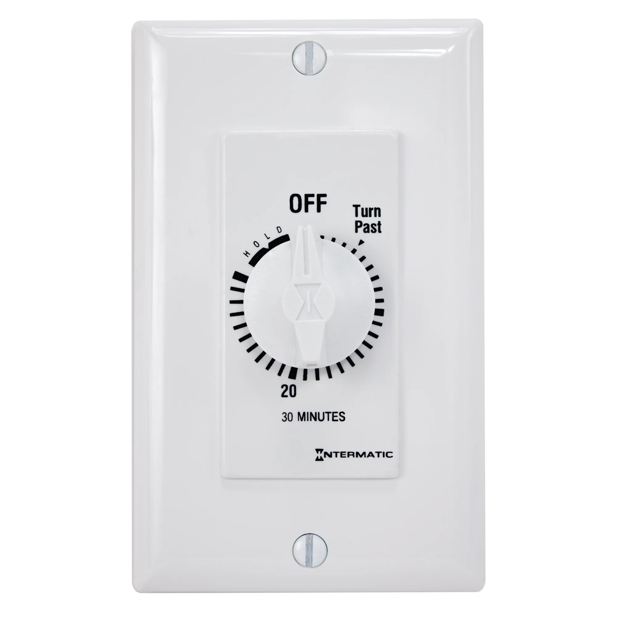 Product image for SPRING WOUND COUNTDOWN TIMER, DECORATOR STYLE, 125-277 VAC, 50/60 HZ, SPST, 30 MINUTE MAX, WITH HOLD, WHITE