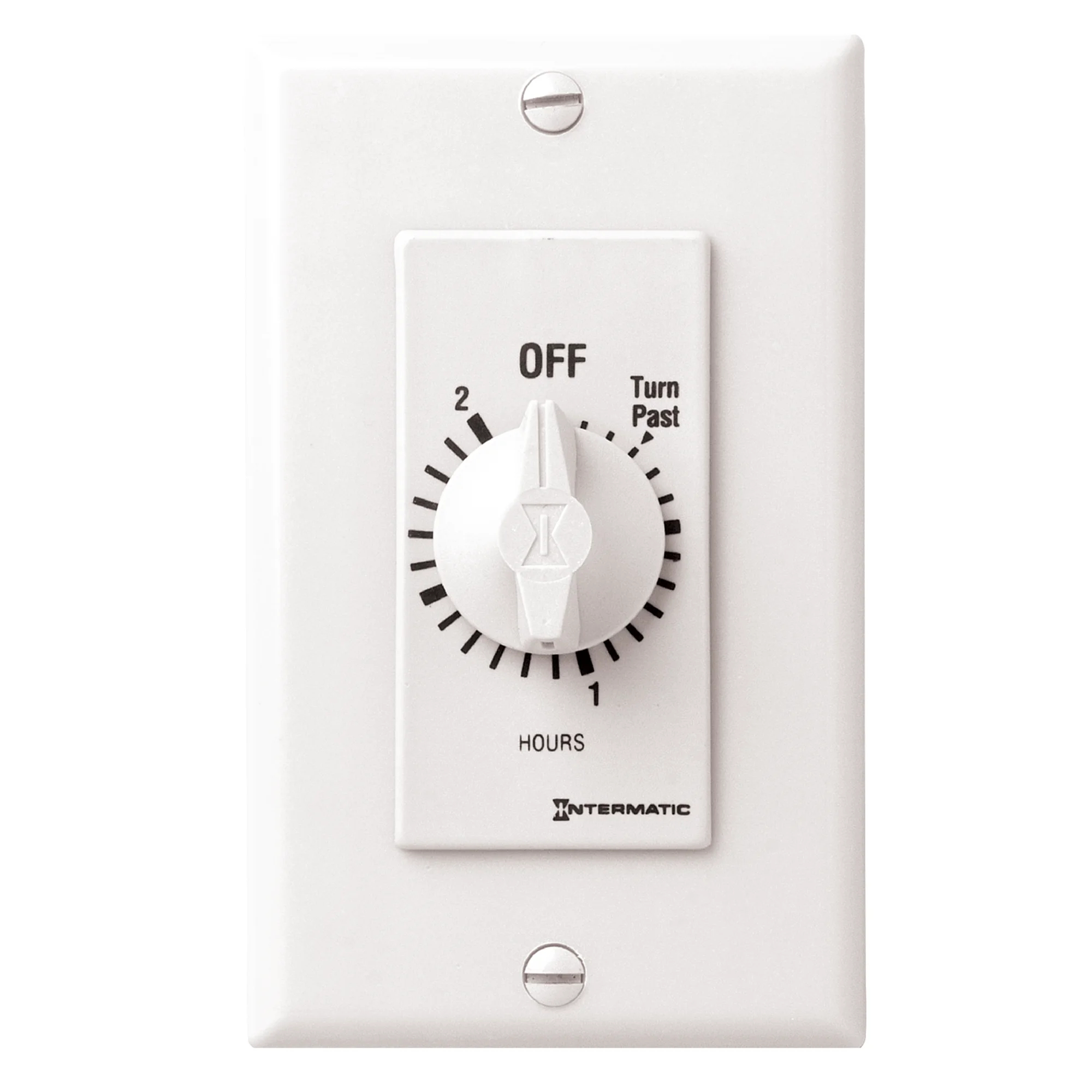 Product image for SPRING WOUND COUNTDOWN TIMER, DECORATOR STYLE, 125-277 VAC, 50/60 HZ, SPDT, 2 HOUR MAX, WITHOUT HOLD, WHITE