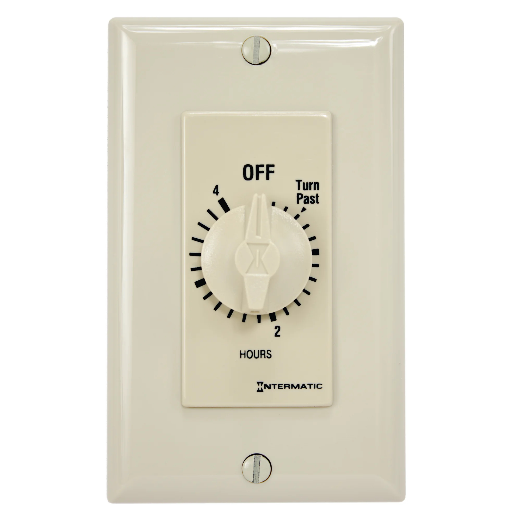 Product image for SPRING WOUND COUNTDOWN TIMER, DECORATOR STYLE, 125-277 VAC, 50/60 HZ, SPDT, 4 HOUR MAX, WITHOUT HOLD, IVORY
