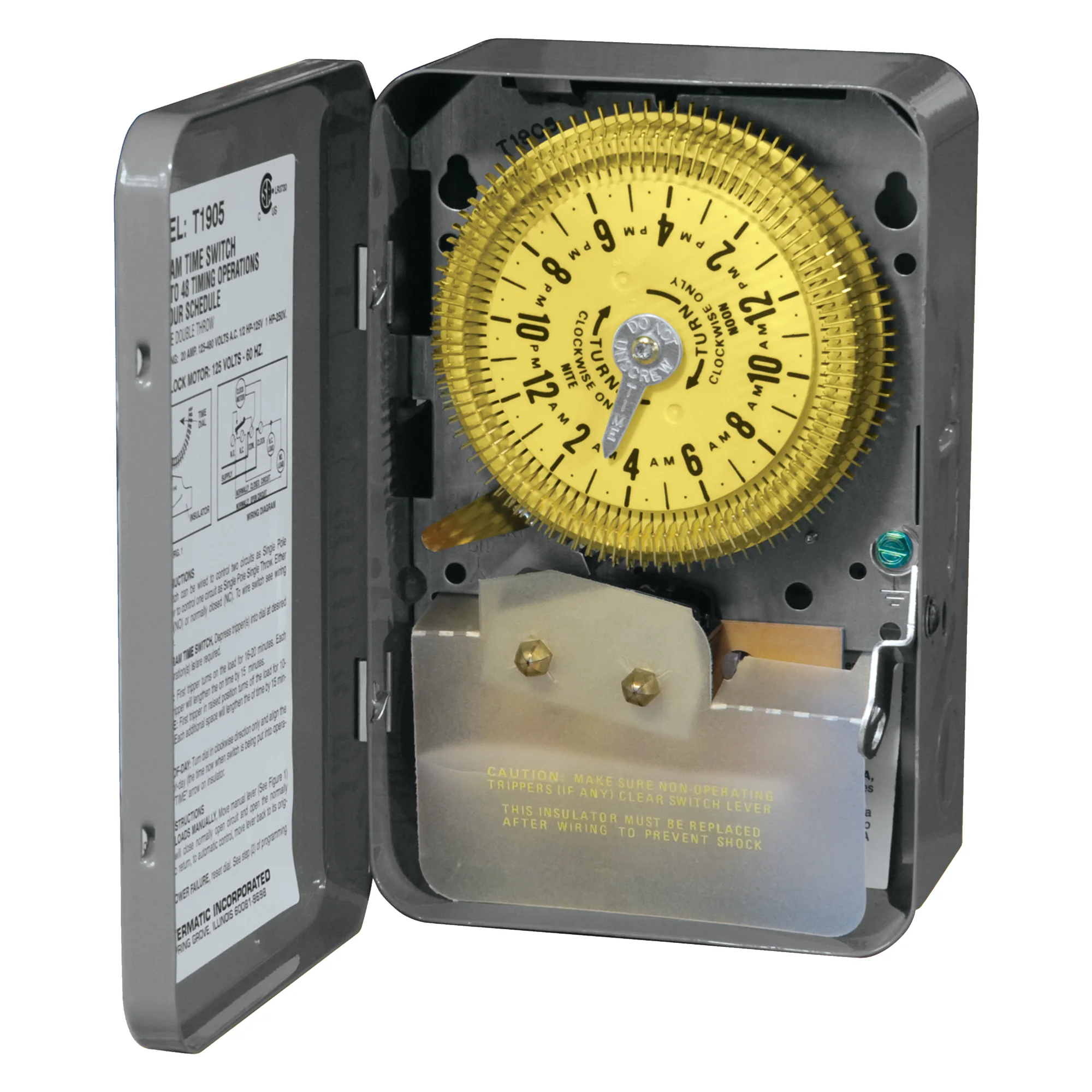 Product image for Timer mechanical SPDT 24hr 20A 125V type 1 steel