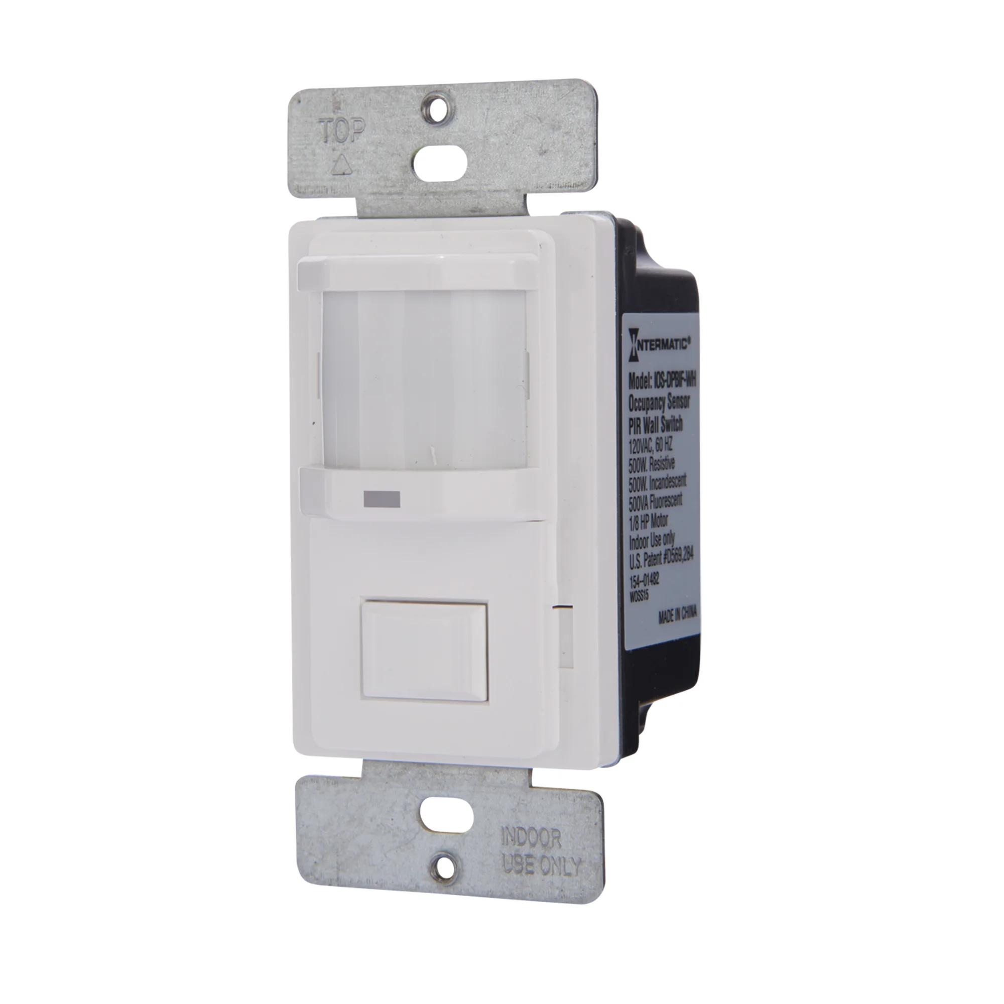 Product image for Switch sensor PIR occupancy 1-pole 120V 500W white/ivory