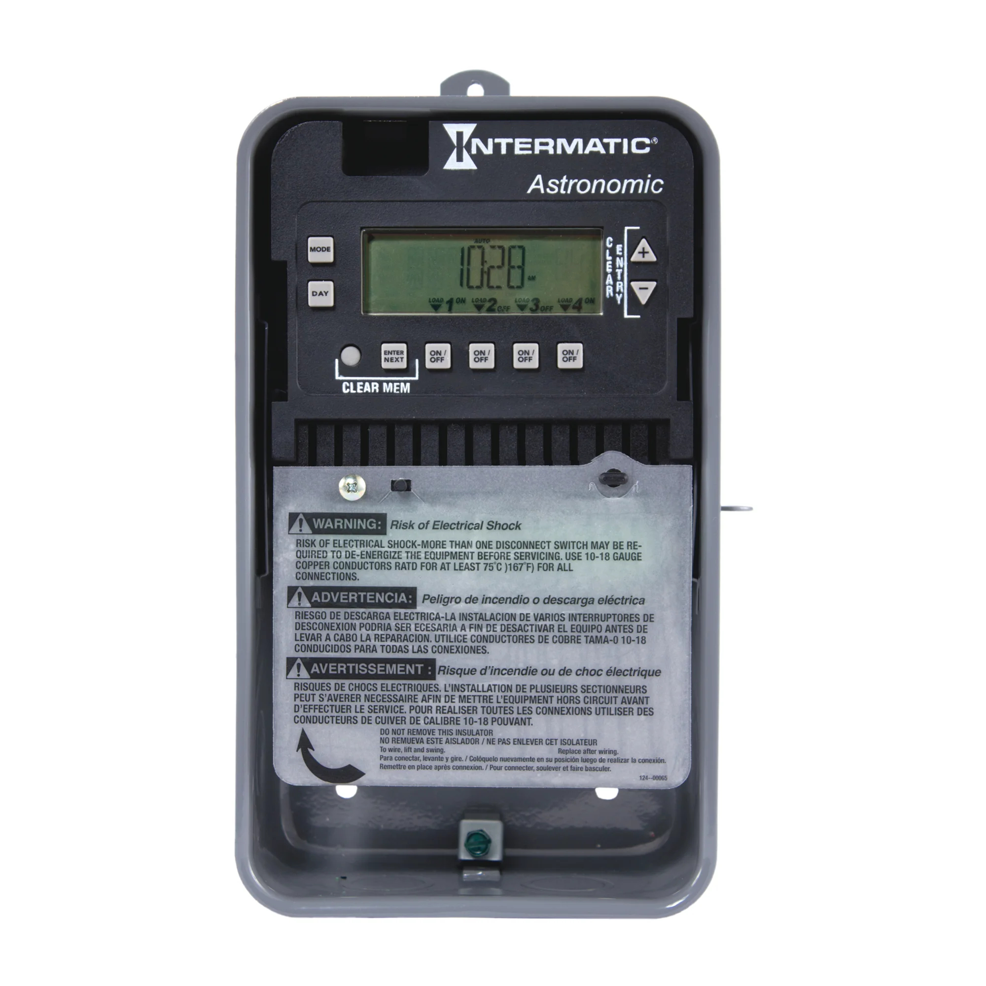INTERMATIC ET8415CR TIMER SPST 4CIRC 120V- 277V WITH ASTRO PROG SND MOMENTARY