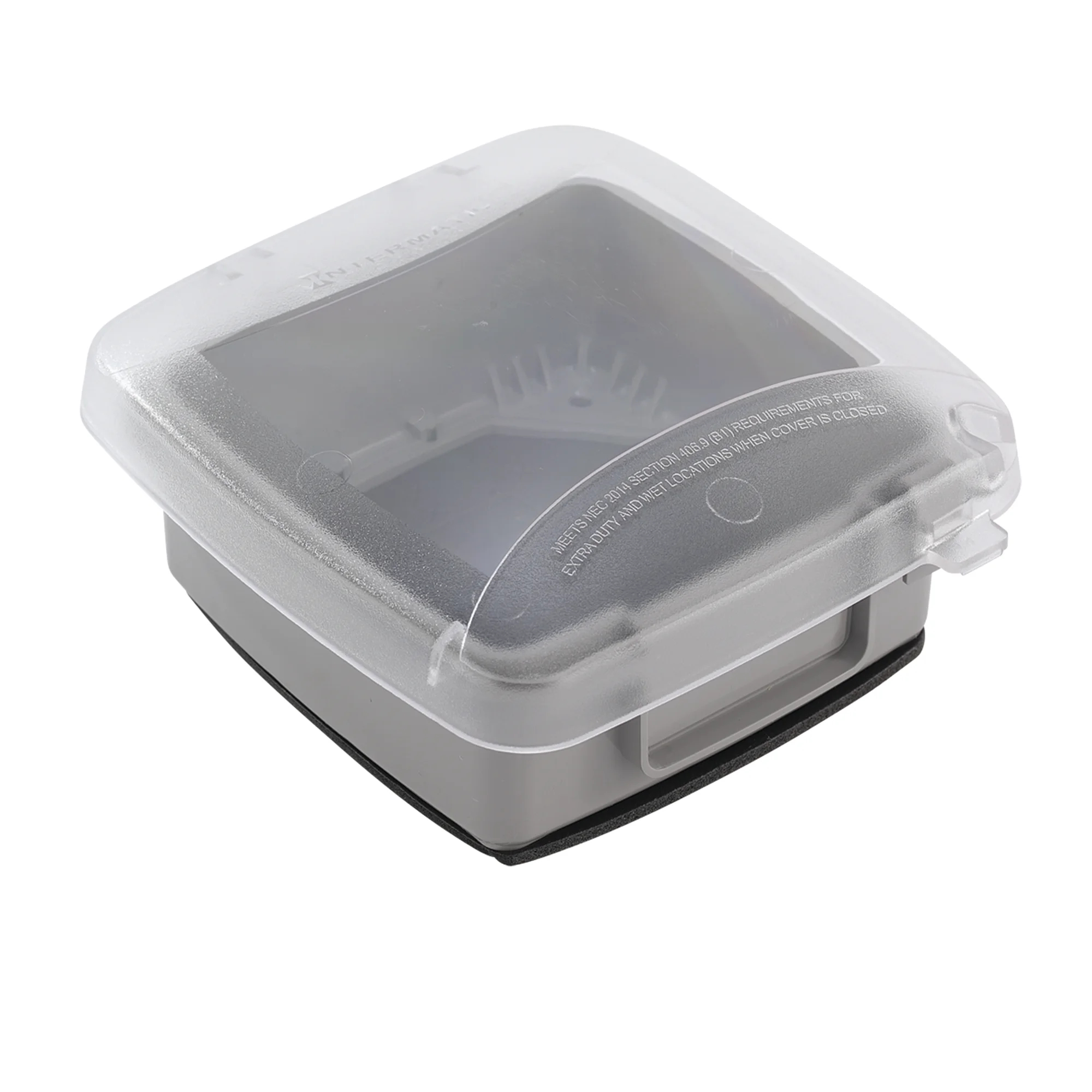 Product image for EXTRA-DUTY PLASTIC IN-USE WEATHERPROOF COVER, DOUBLE-GANG, VRT, 2.25" CLEAR
