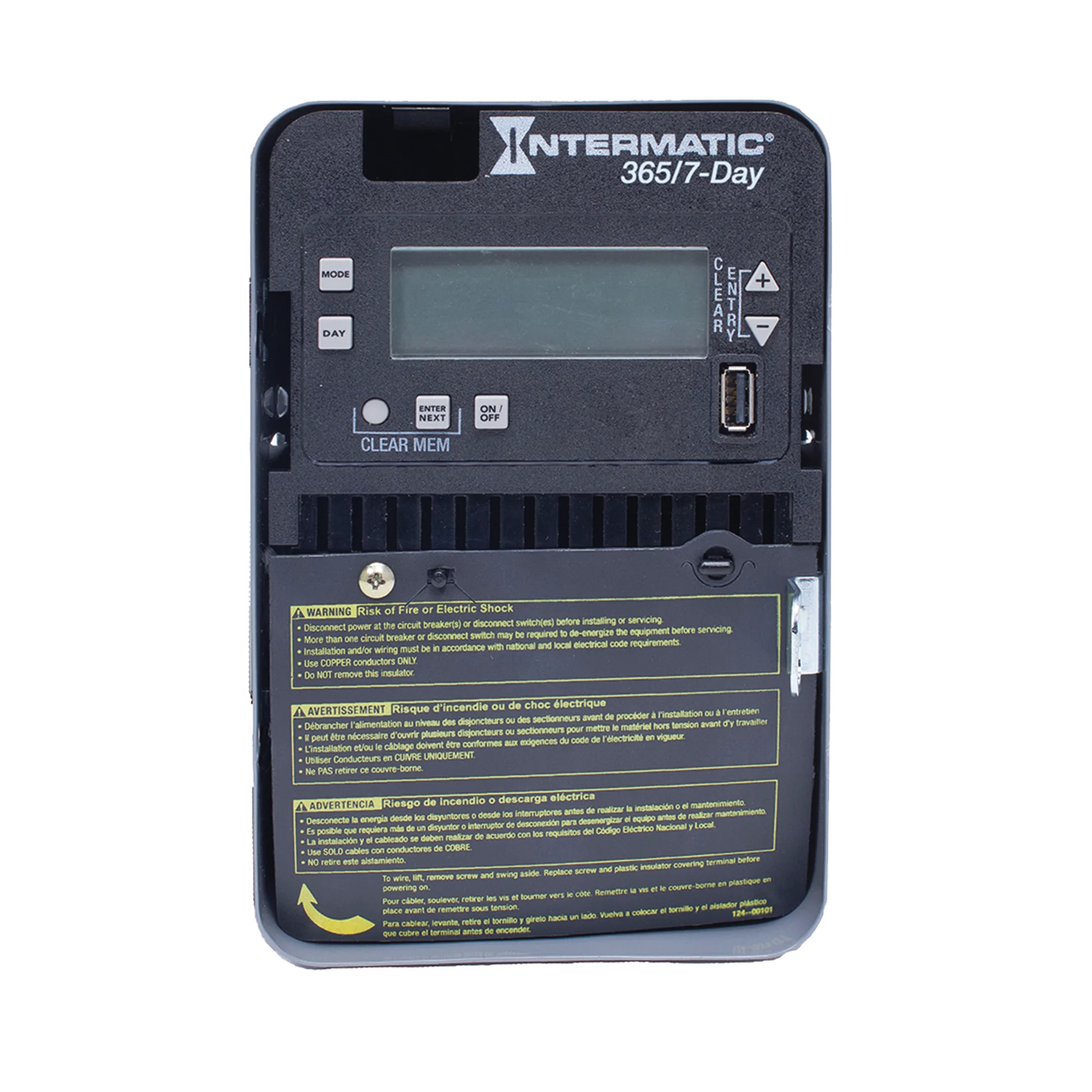 Product image for 7-DAY/365 DAY 1-CIRCUIT ELECTRONIC CONTROL, 120-277 VAC, SPST, INDOOR METAL ENCLOSURE