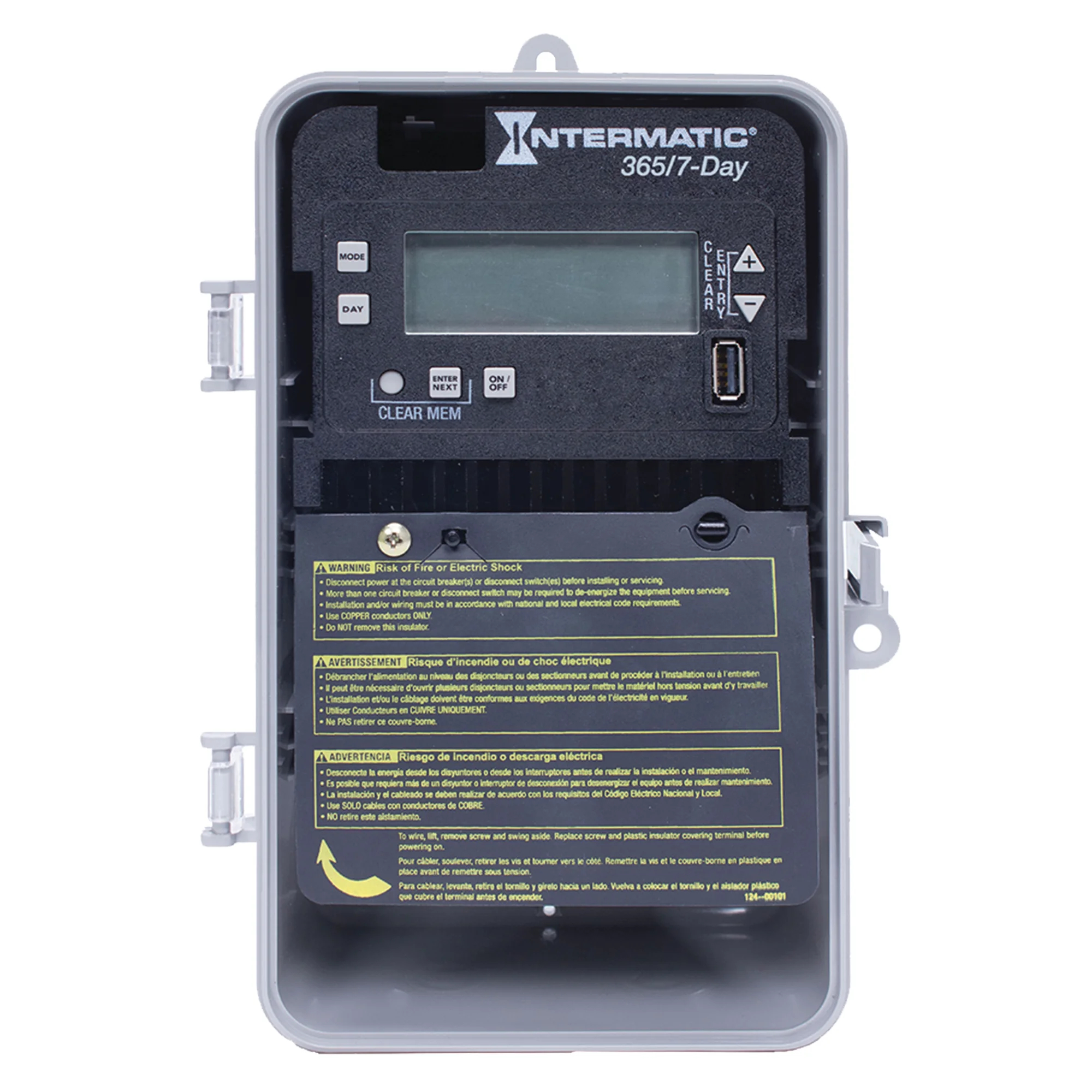 Product image for 7-DAY/365 DAY 1-CIRCUIT ELECTRONIC CONTROL, 120-277 VAC, SPST, INDOOR/OUTDOOR PLASTIC ENCLOSURE