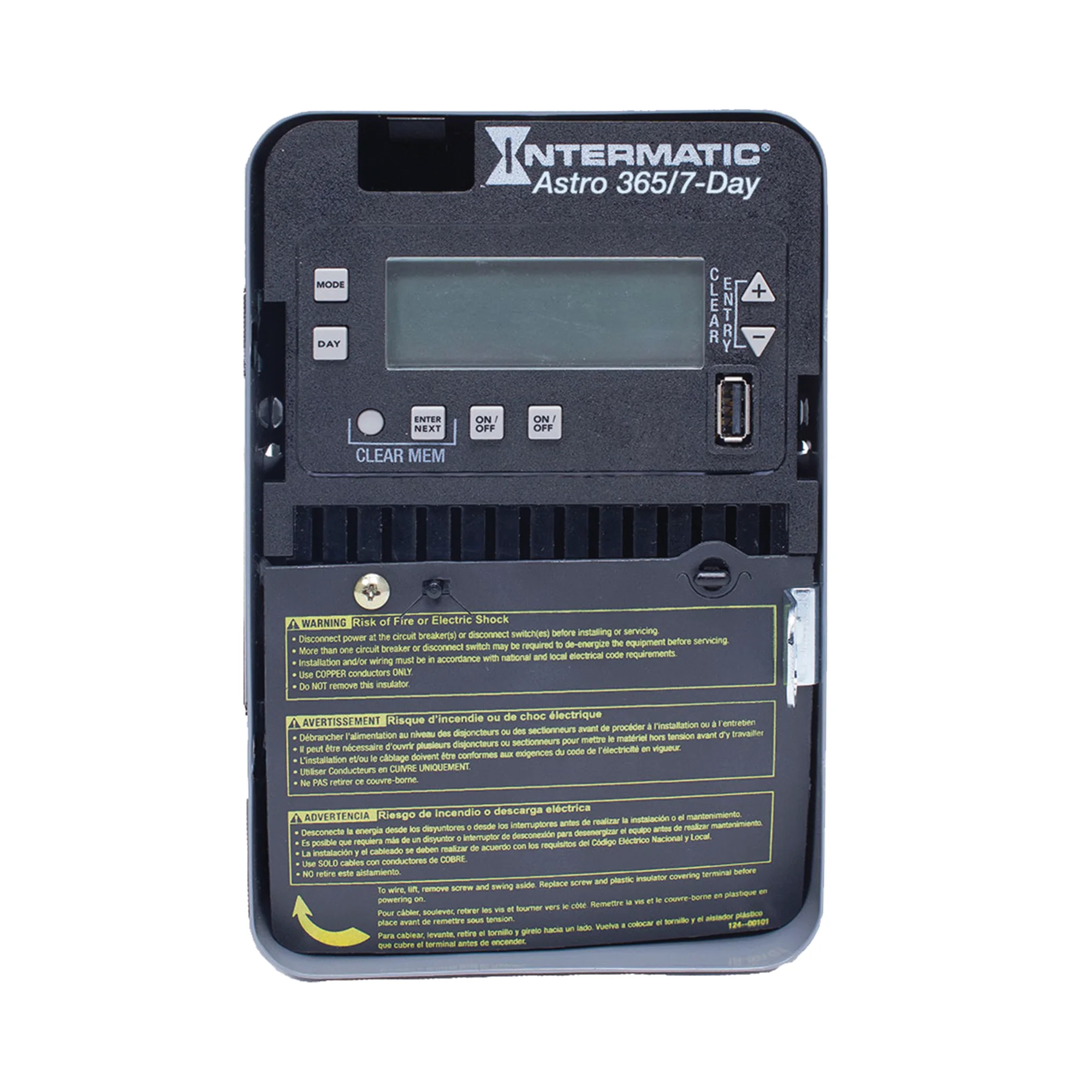 Product image for Timer control SPST 2-circuit indoor metal 30A 120-277VAC