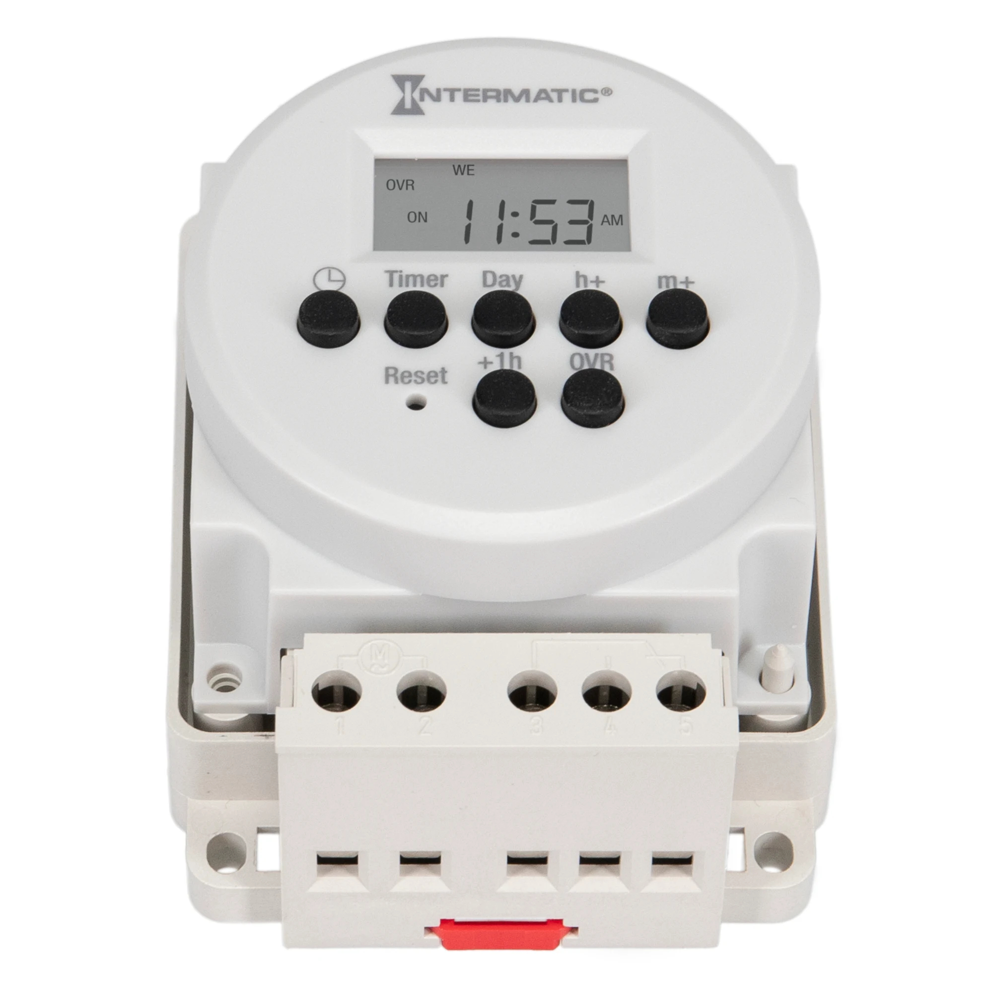 Product image for 24-HOUR OR 7-DAY 120-277V ELECTRONIC SURFACE/DIN RAIL MOUNT MODULE, 15A, 14 SETPOINT PROGRAMS, SPDT