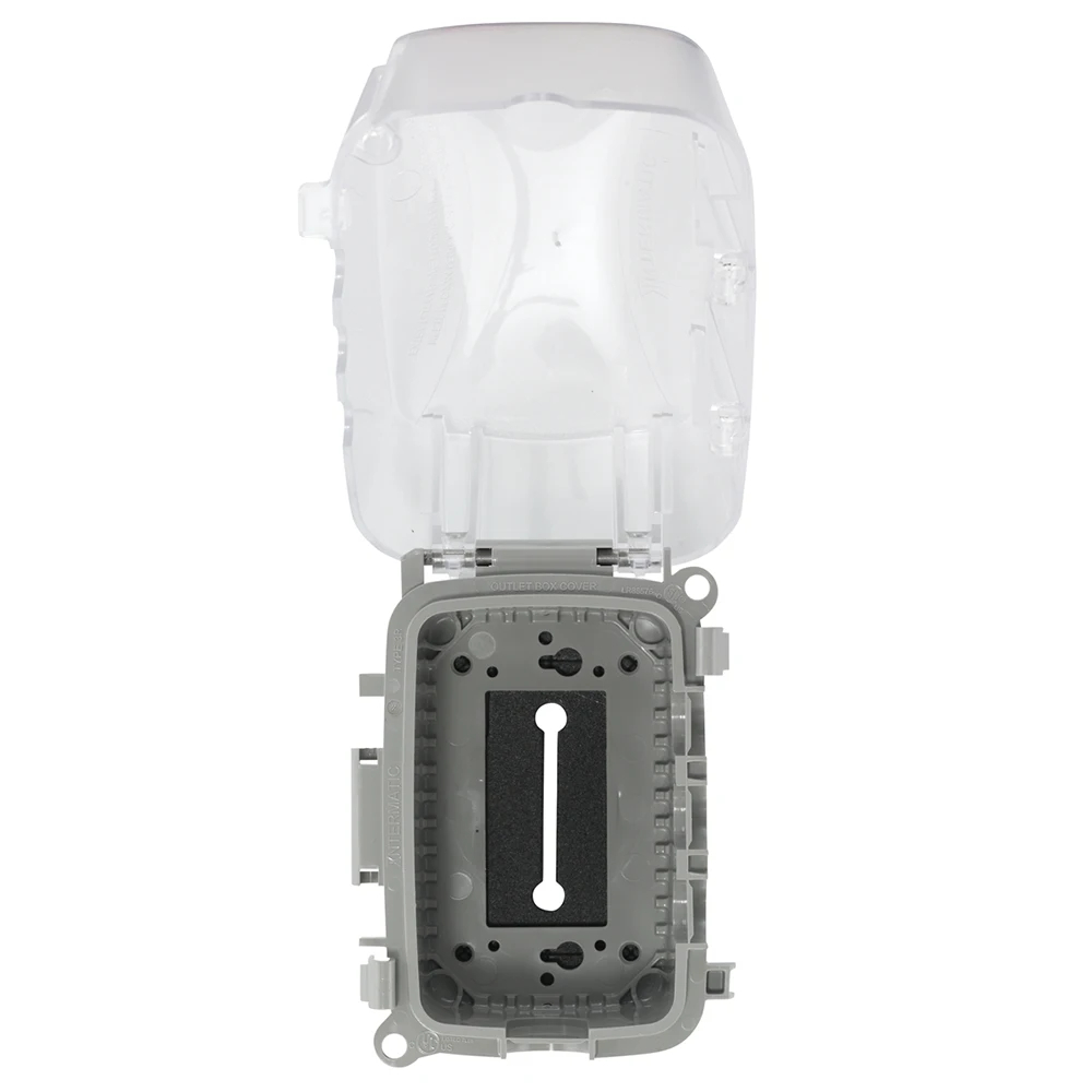 Product image for EXTRA-DUTY PLASTIC IN-USE WEATHERPROOF COVER, SINGLE-GANG, VRT/HRZ, 3.625" CLEAR