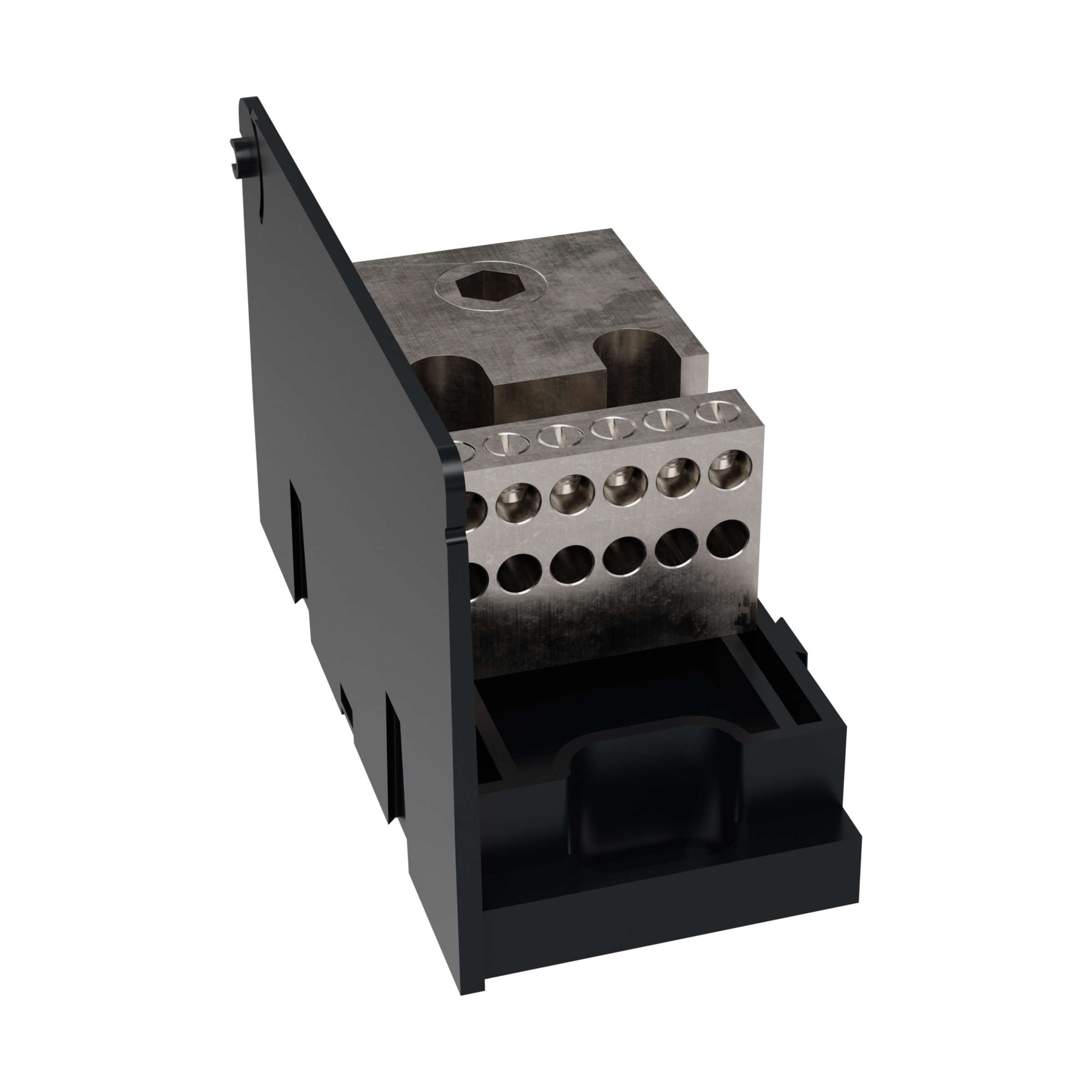 Product image for Open-Style PDB UL 1953 1000V 270A Tin-plated Aluminum - 350A Adder 1 - 12 openings; 500-#4 --- #4-#14 Box to Box