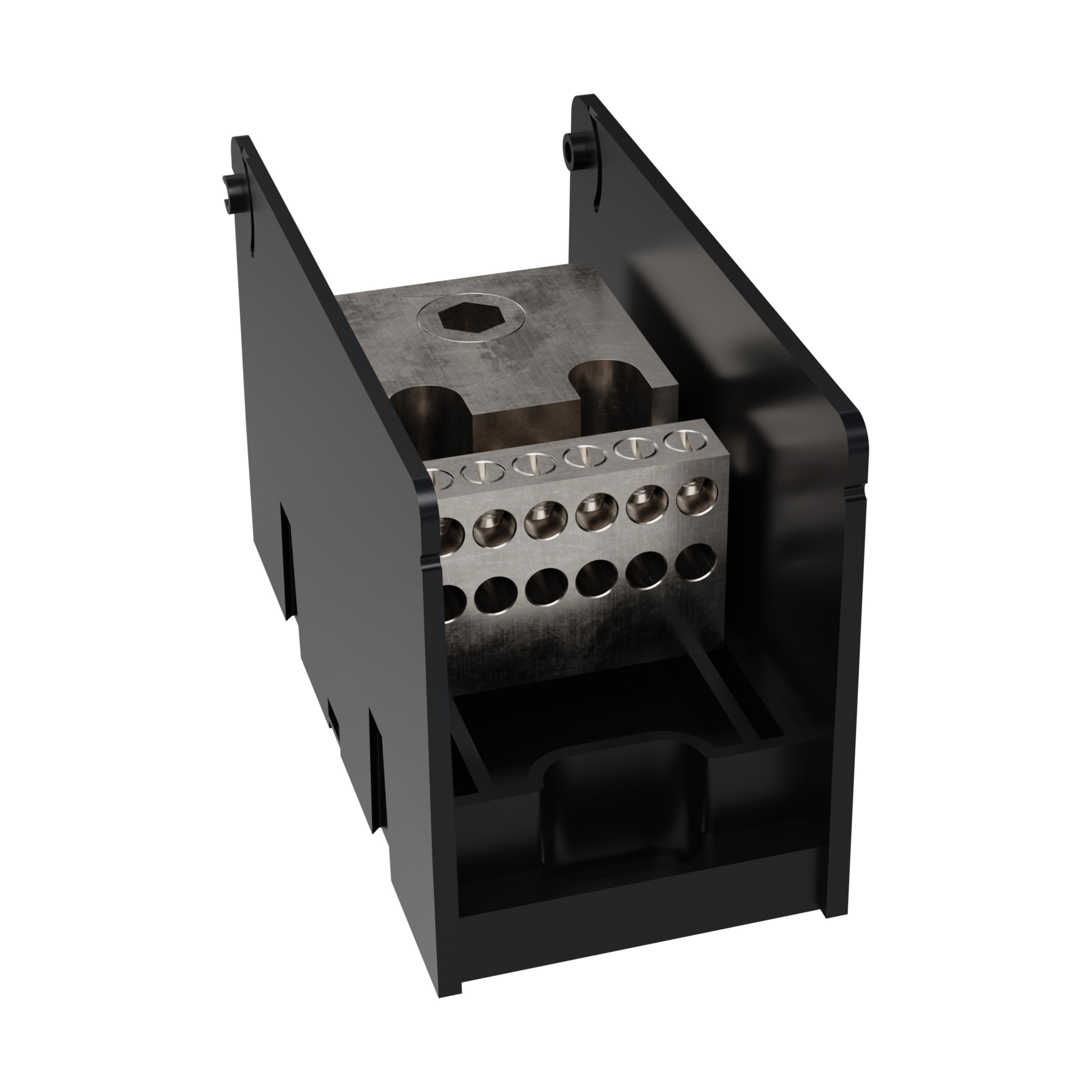 Product image for Open-Style PDB UL 1953 1000V 270A Tin-plated Aluminum - 350A 1-Pole 1 - 12 openings; 500-#4 --- #4-#14 Box to Box