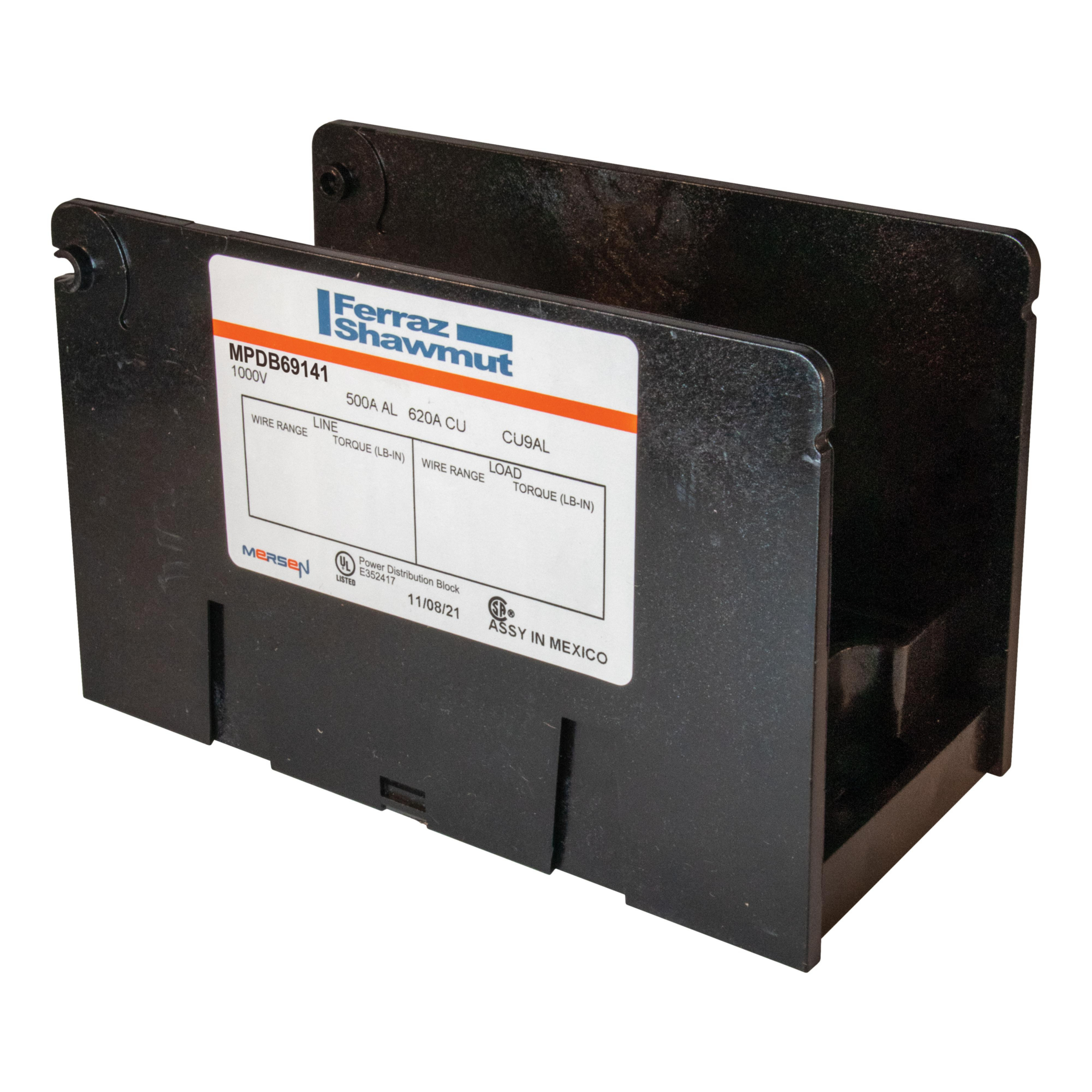 Product image for Open-Style PDB UL 1953 1000V 500A Tin-plated Aluminum - 620A 1-Pole 2 - 12 openings; 350-#6 --- #4-#14 Box to Box