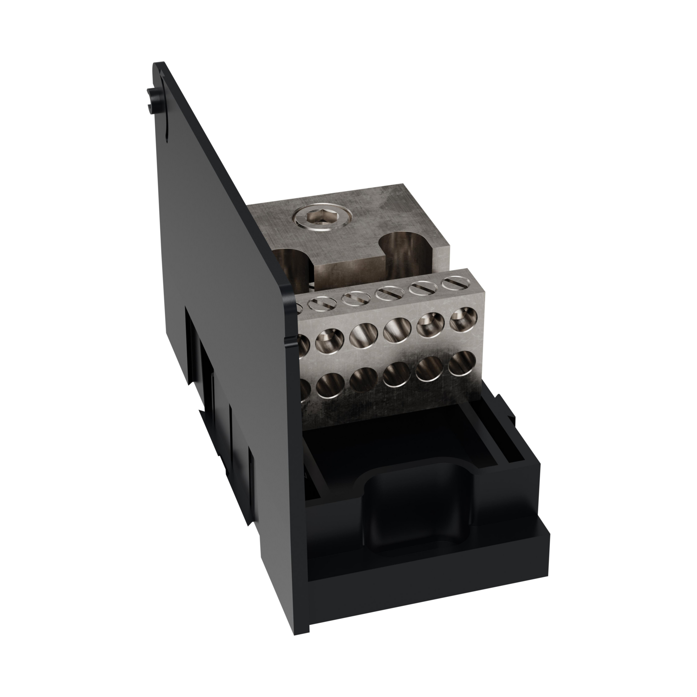 Product image for Open-Style PDB UL 1953 1000V 250A Tin-plated Aluminum - 310A Adder 1 - 12 openings; 350-#6 --- #4-#14 Box to Box