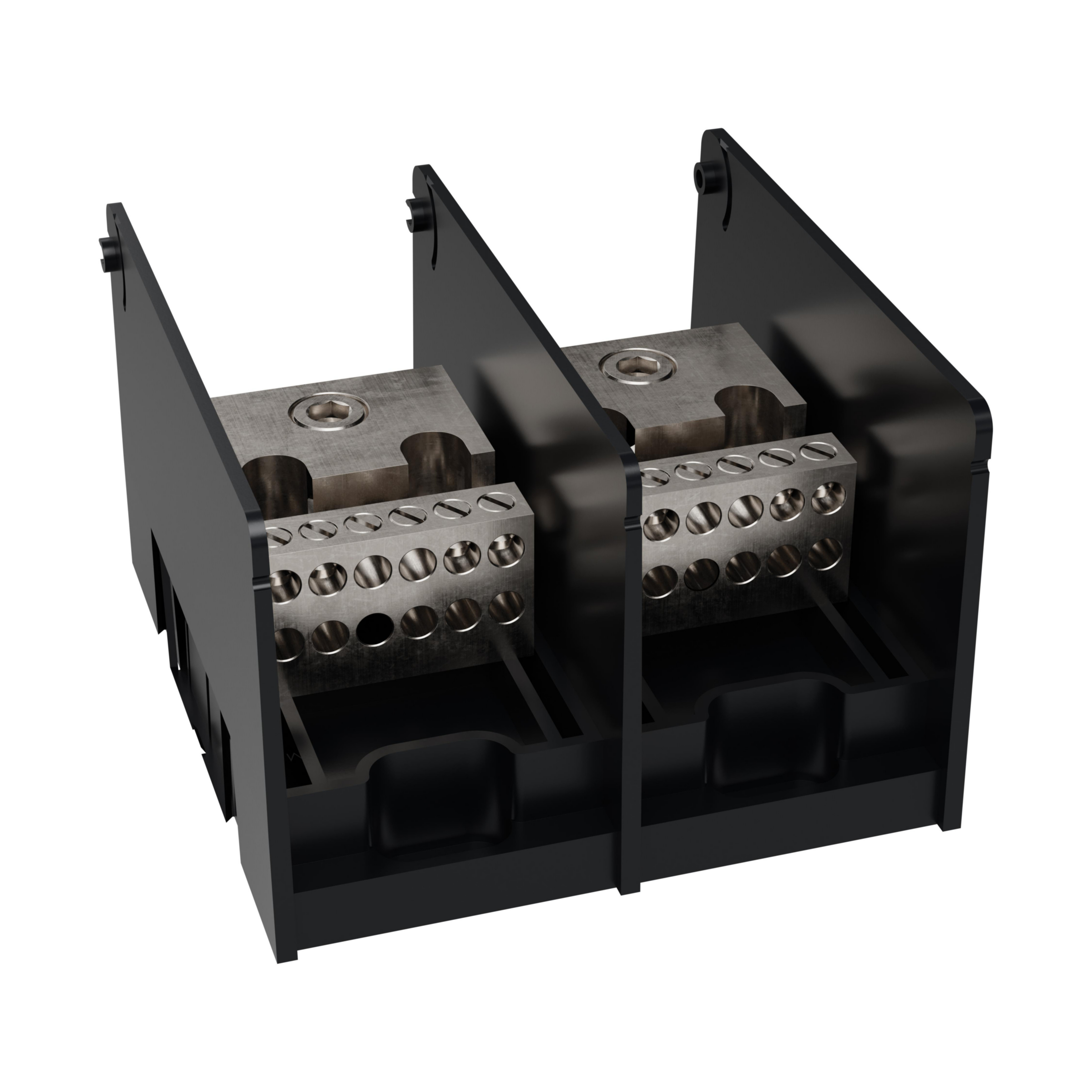 Product image for Open-Style PDB UL 1953 1000V 250A Tin-plated Aluminum - 310A 2-Pole 1 - 12 openings; 350-#6 --- #4-#14 Box to Box