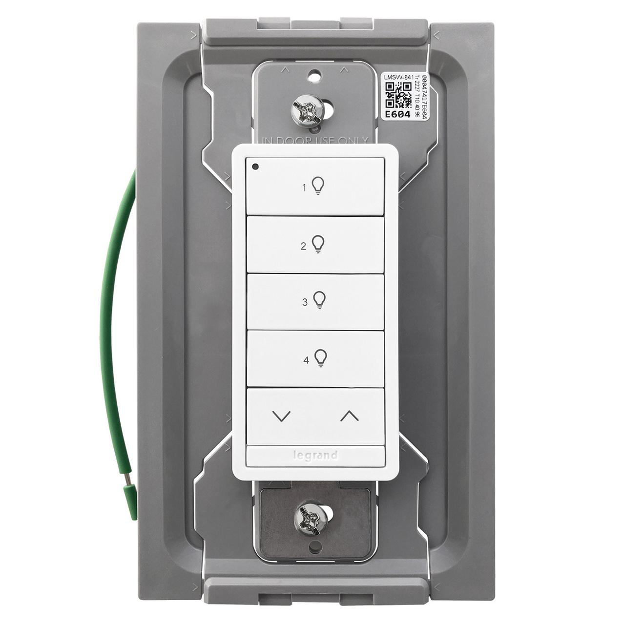 Product image for DLM WIRELESS SWITCH SLIM 4B 1R WHITE