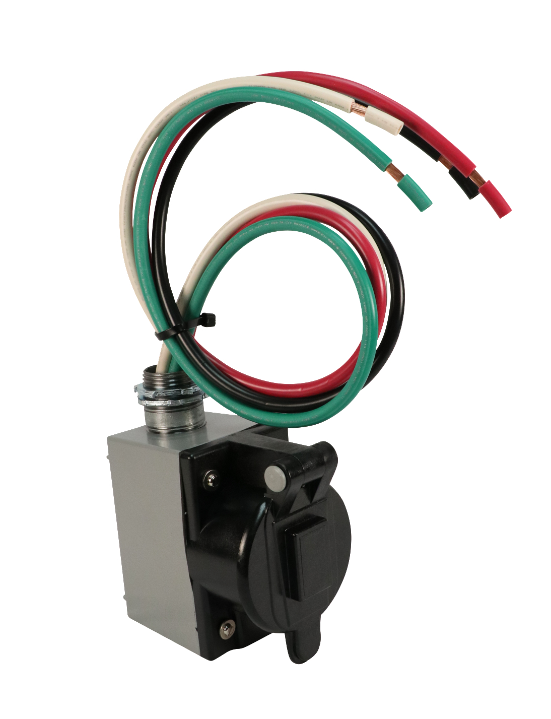 Product image for 50A PWR RECPT W/METAL W/P BX 21" LDS